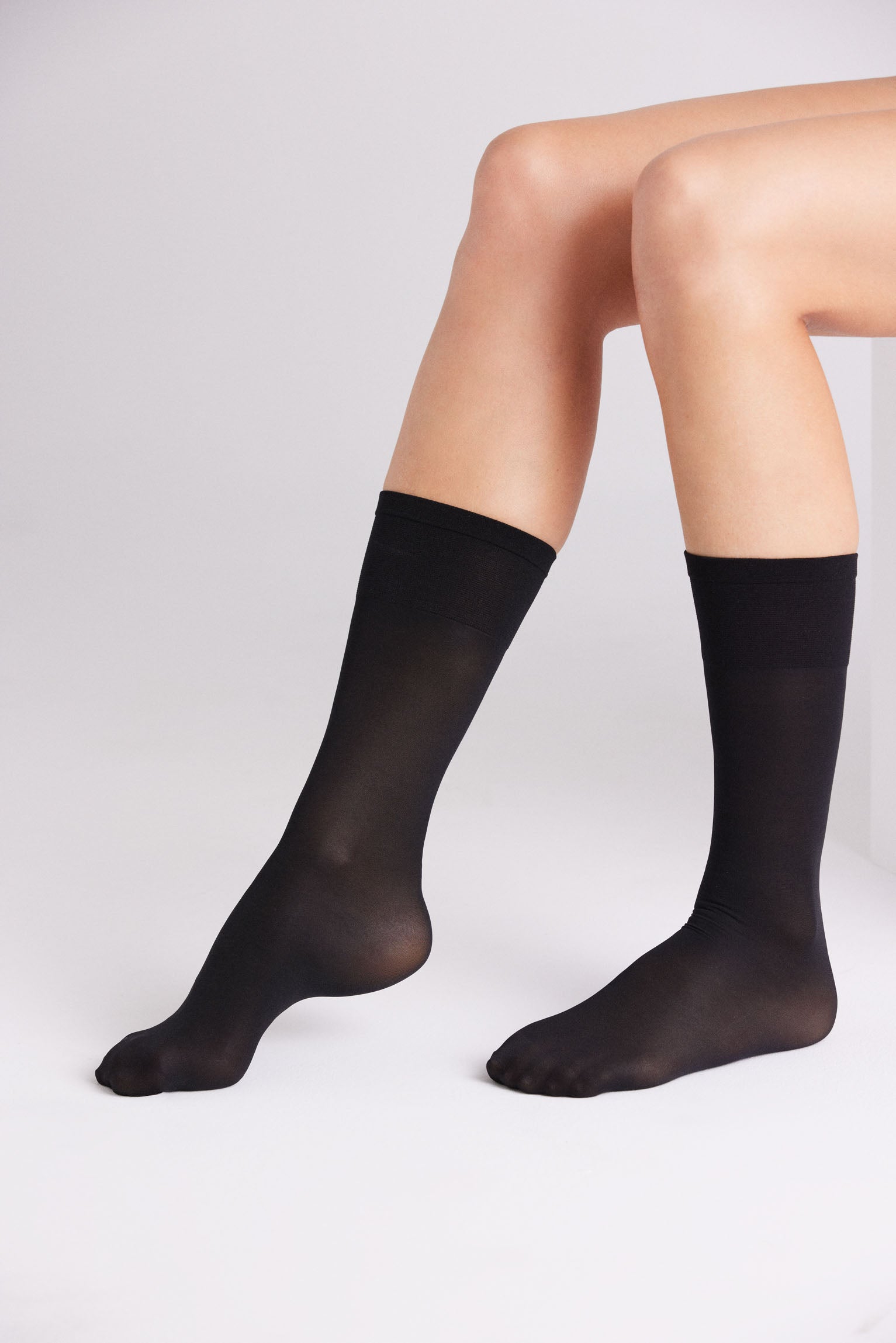 Medias largas puño antipresión 40 denier negro