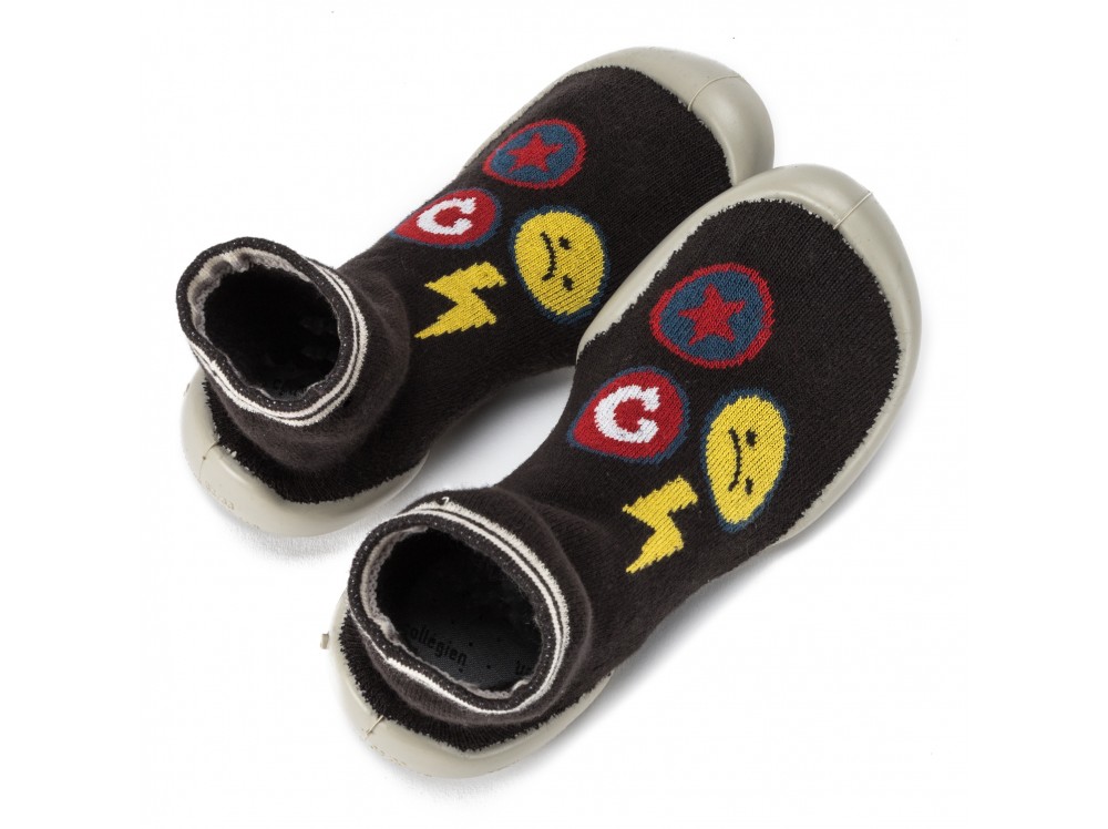 Zapatilla para casa calcetín con pins negro 151F Collegien