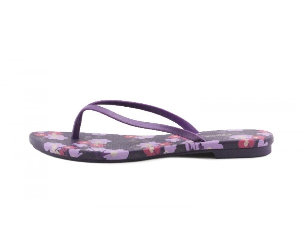 Chancla dedo morada con flores Ipanema
