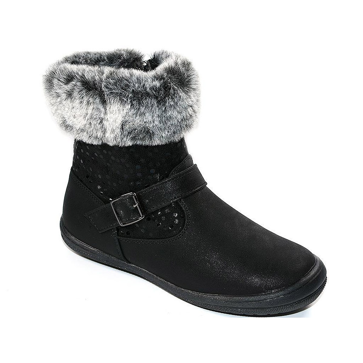 1605 Crecendo Botín con Pelo Antideslizante Cremallera Niña