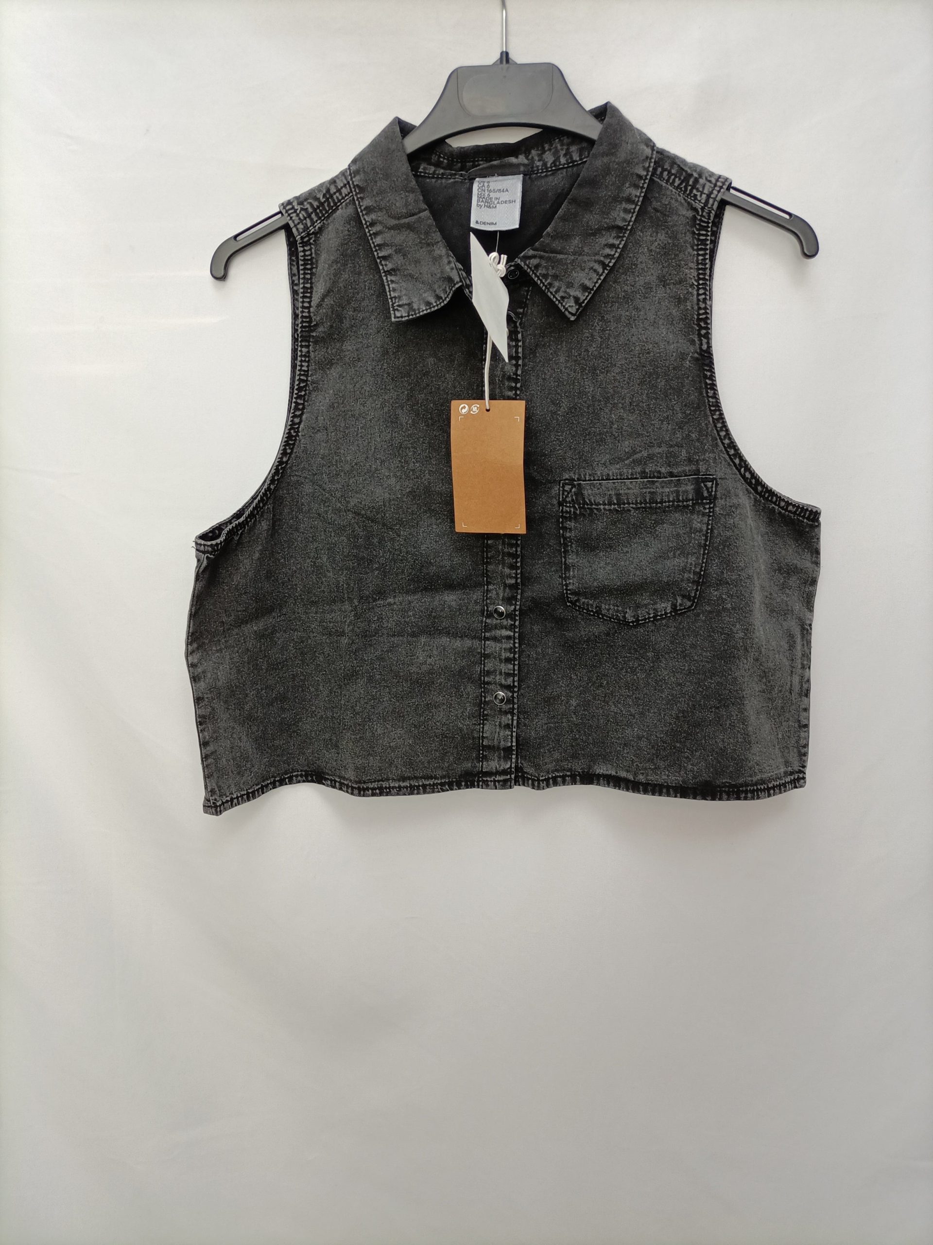 H&M. Top denim gris T.36