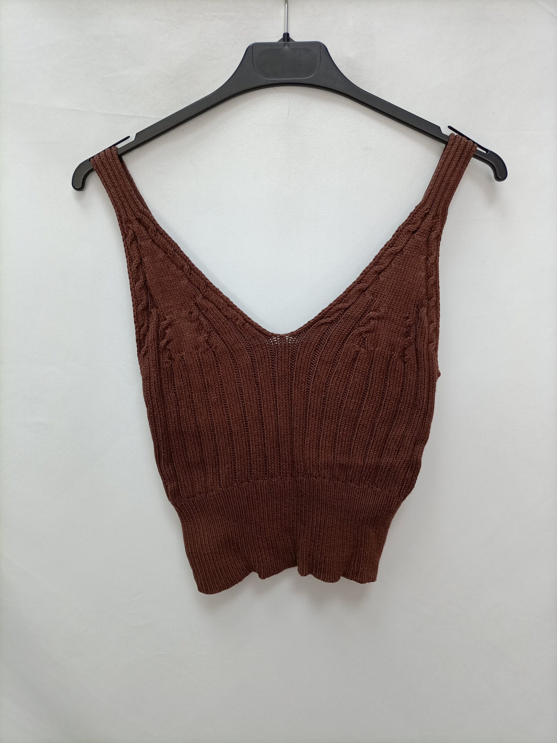 ZARA. Top punto marrón T.s
