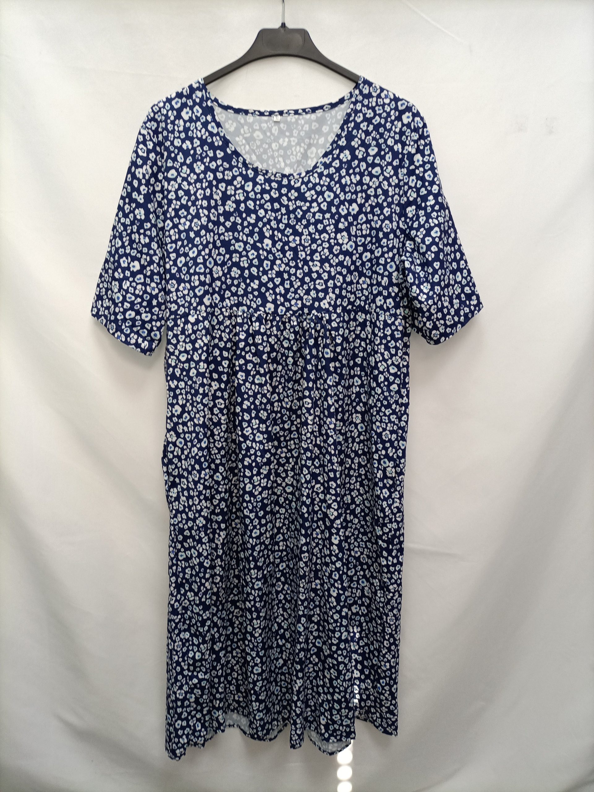 OTRAS. Vestido midi azul flores T.xl