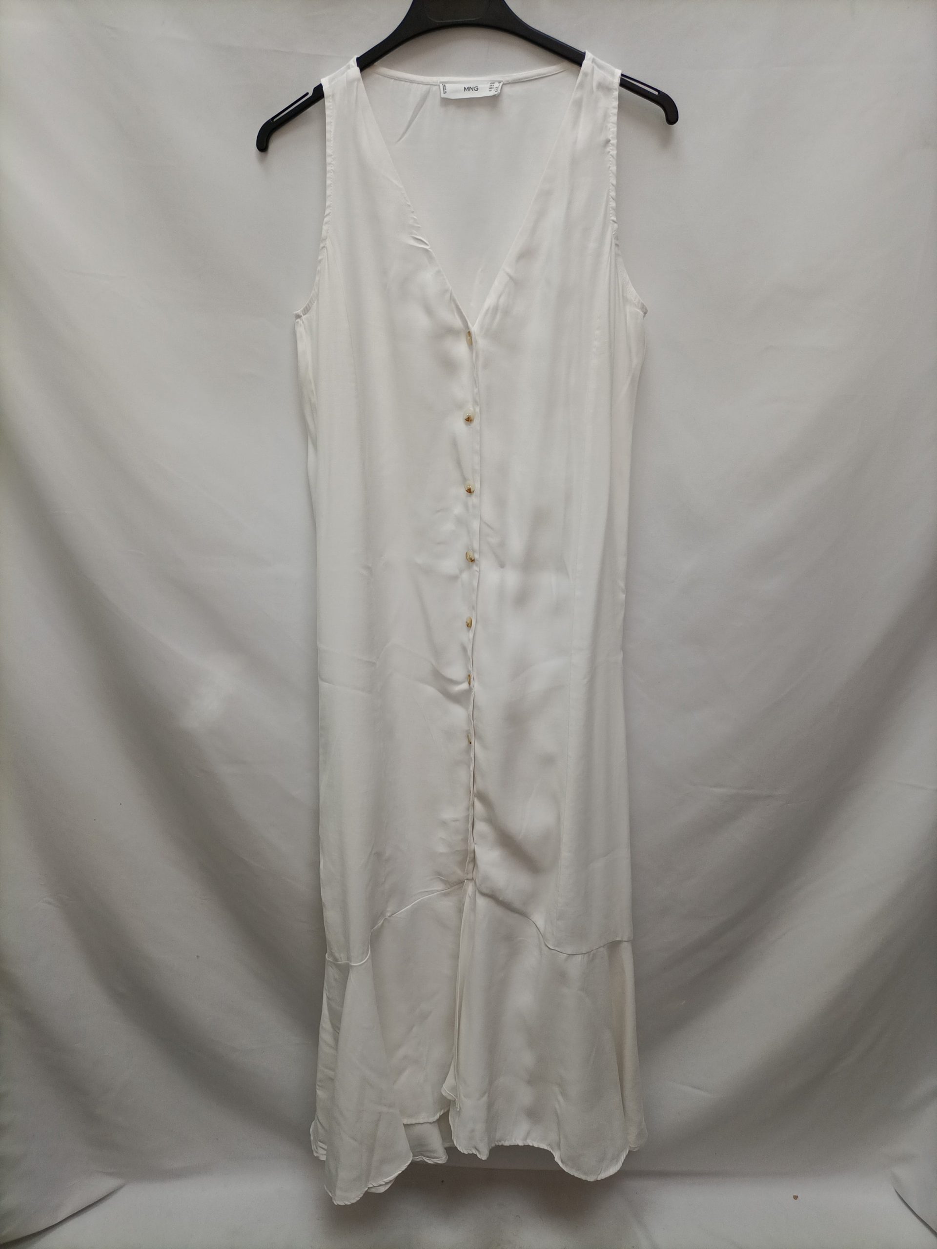 MANGO. Vestido largo blanco T.xs