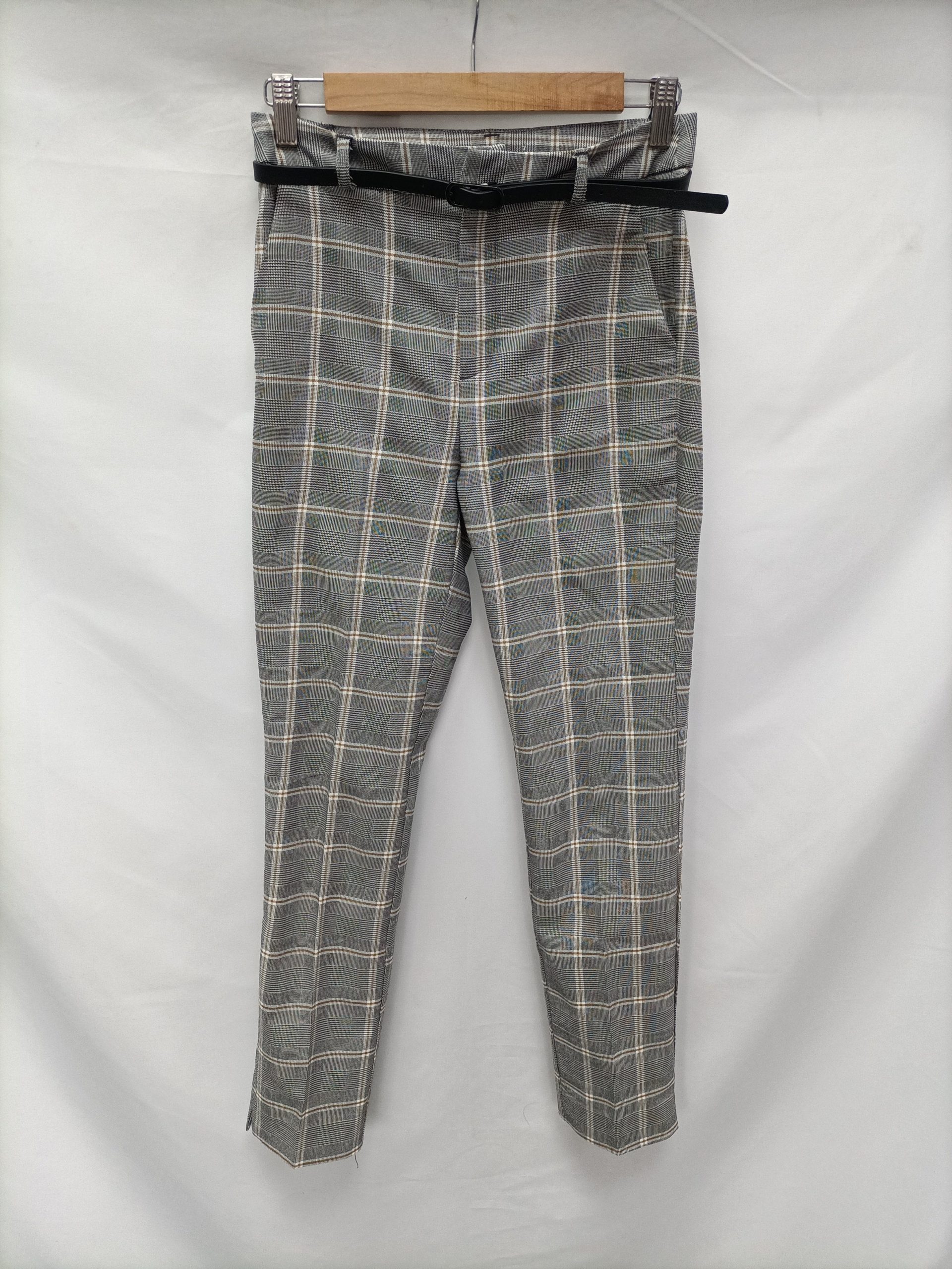 OTRAS. Pantalón cuadros gris T.u (34)