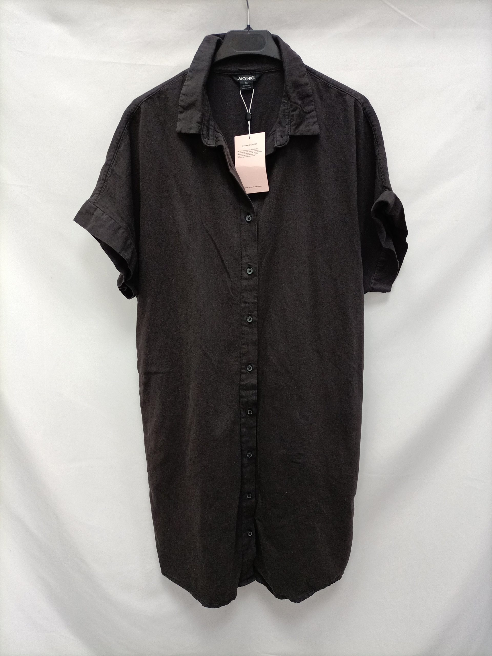 MONKY. Vestido negro camisero T.xs