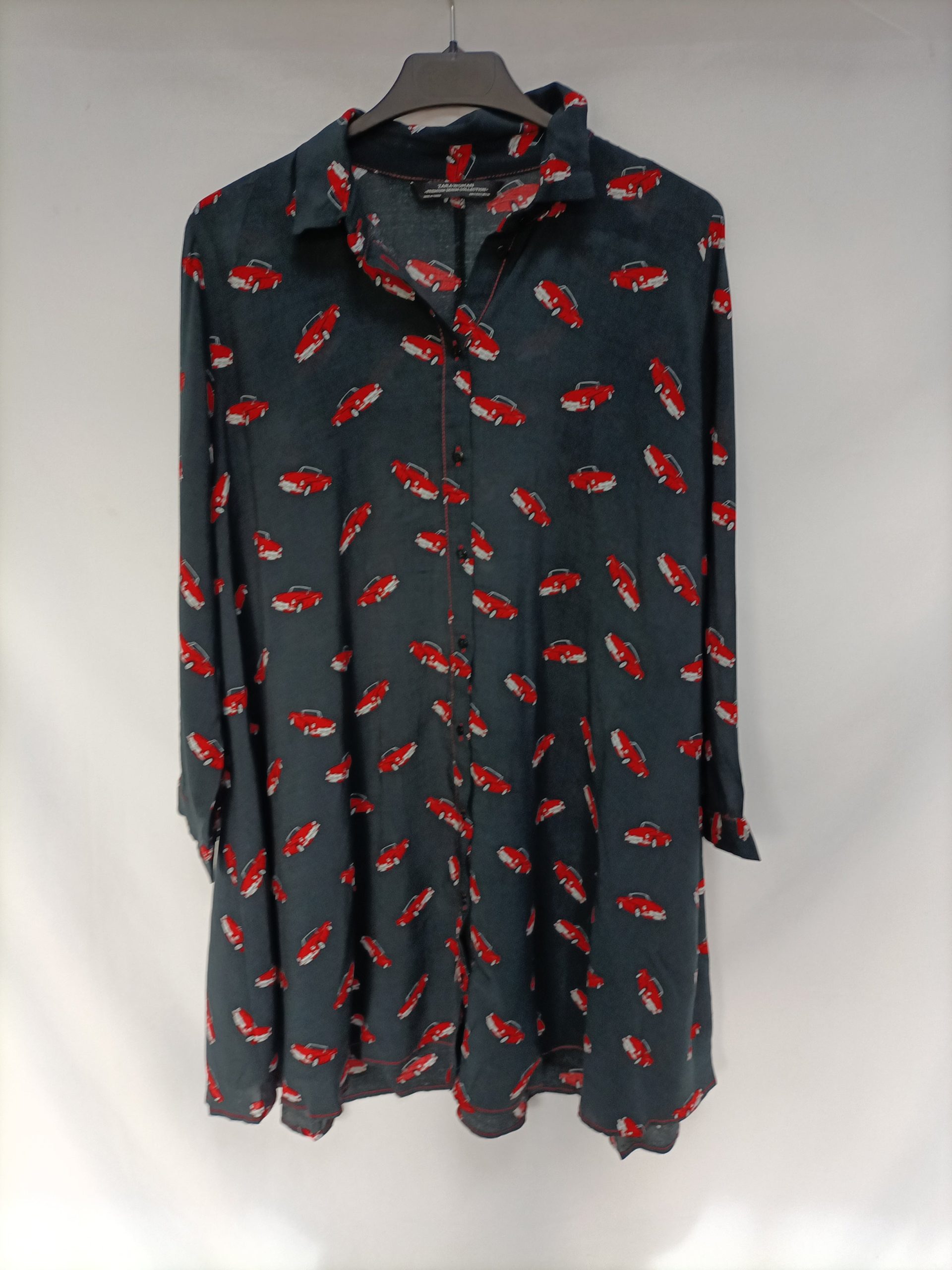 ZARA. Vestido camisero estampado T.s