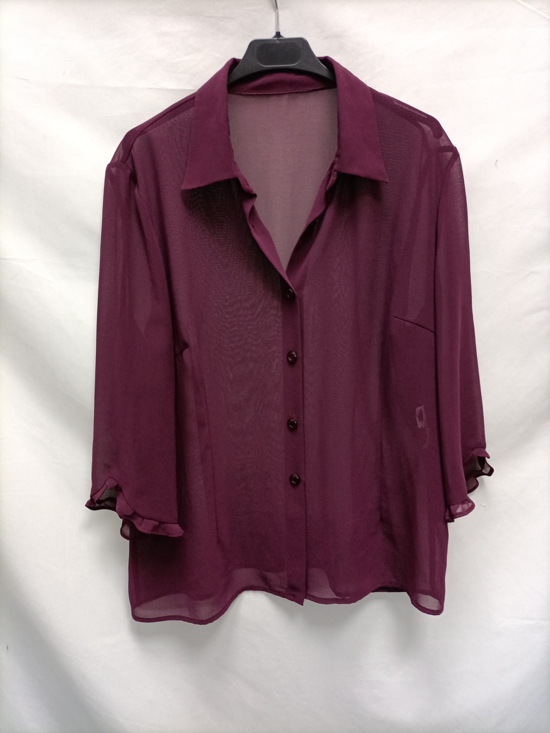 OTRAS. Blusa burdeos vintage T.48