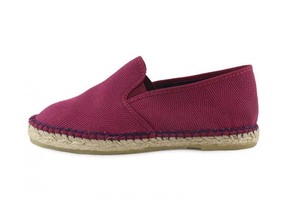 Alpargata burdeos con hilos azul Norteñas