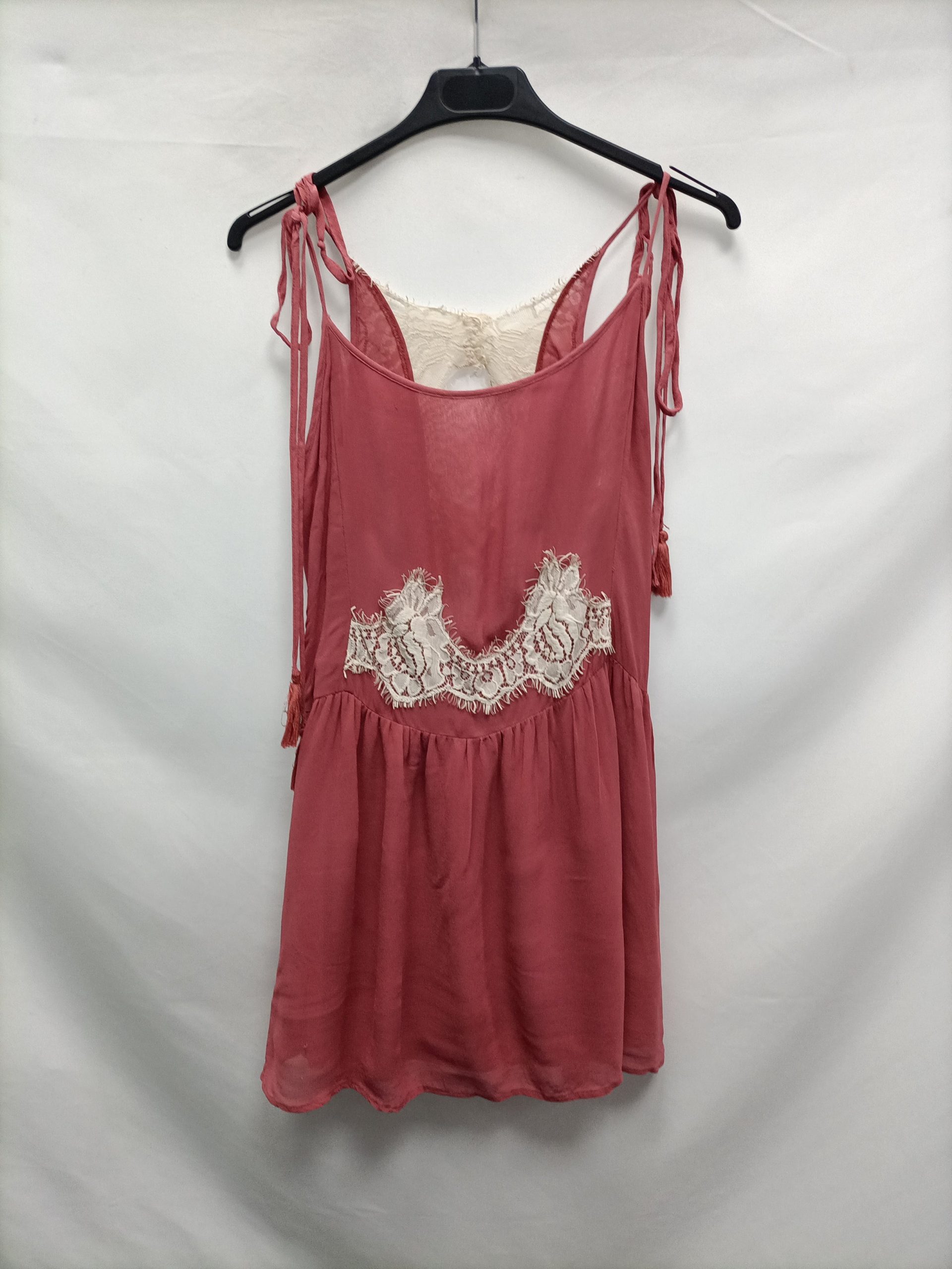 OTRAS. Vestido rosa encaje T.u (s)