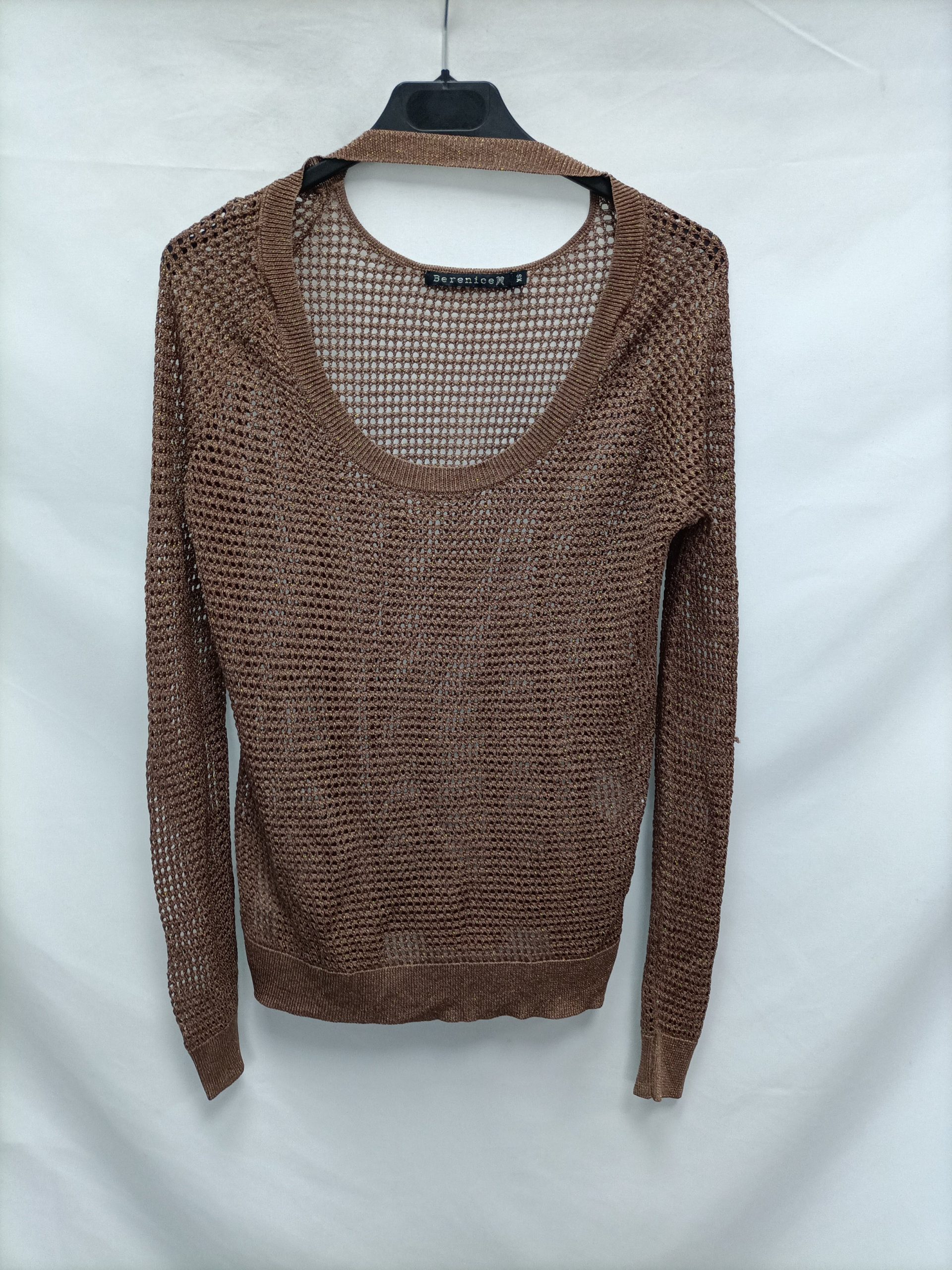 BERENICE. Jersey marrón hilos T.xs