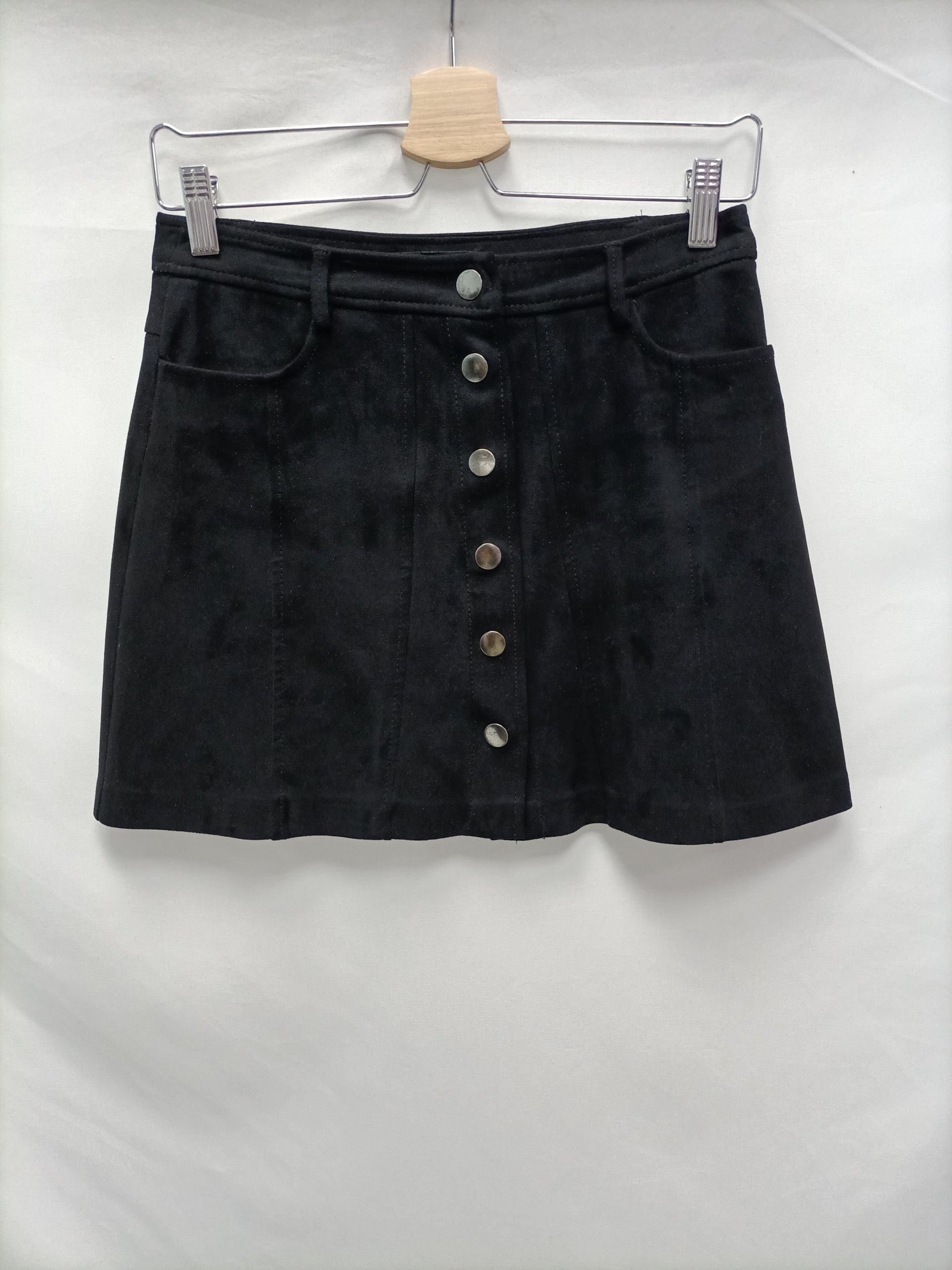 ZARA. Falda botones antelina T.s