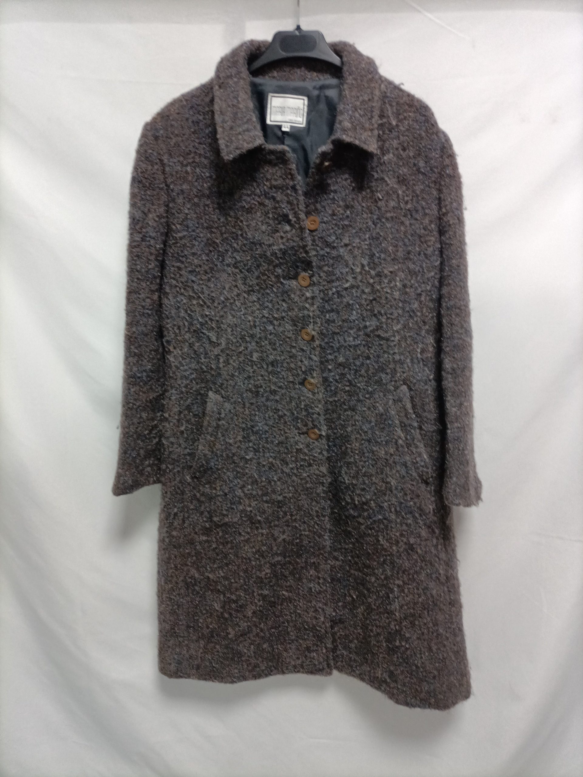 MARIA MARIÑO. Abrigo marrón y azul borrego T.44