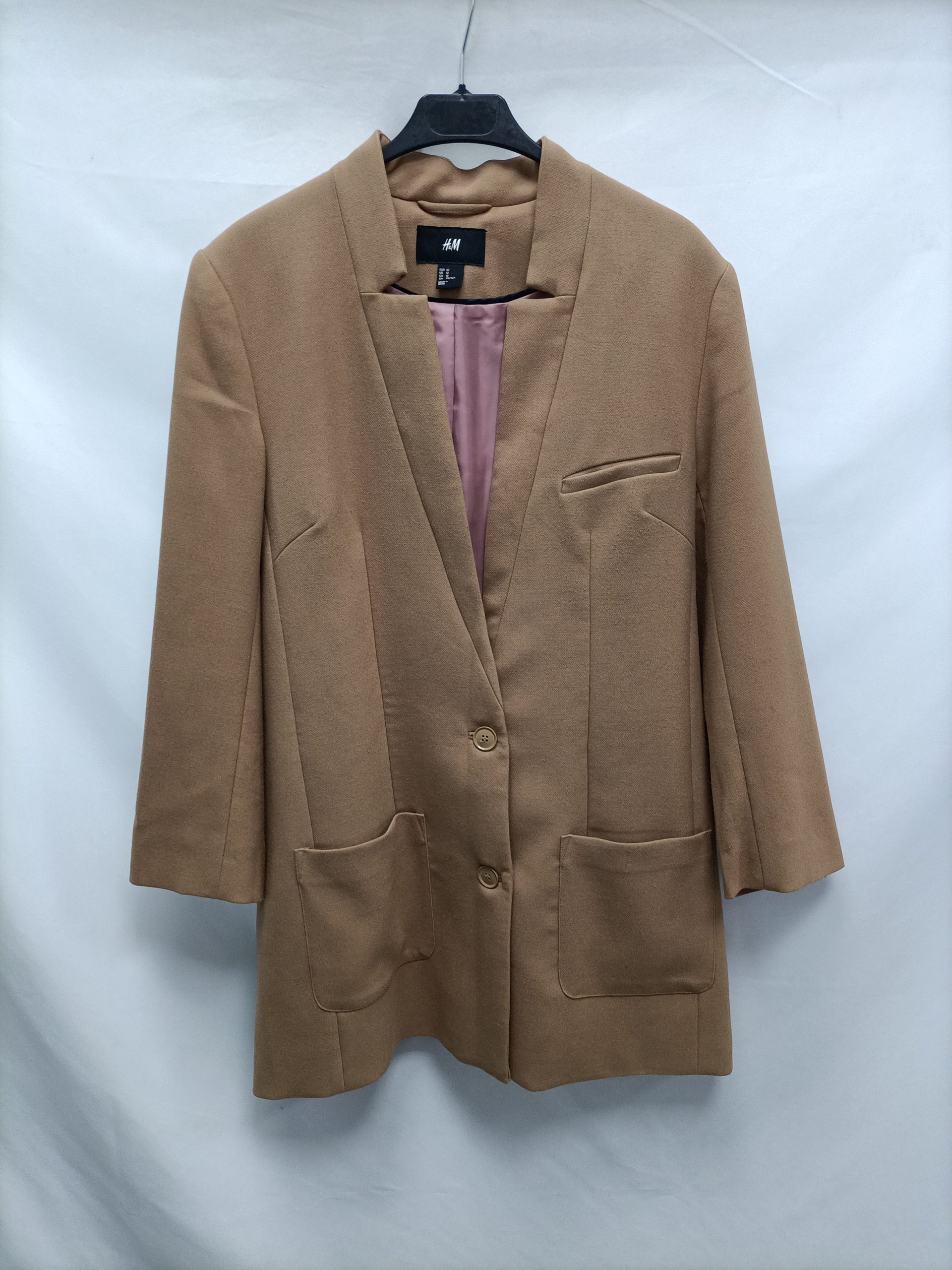 H&M. Abrigo de paño Camel T.42