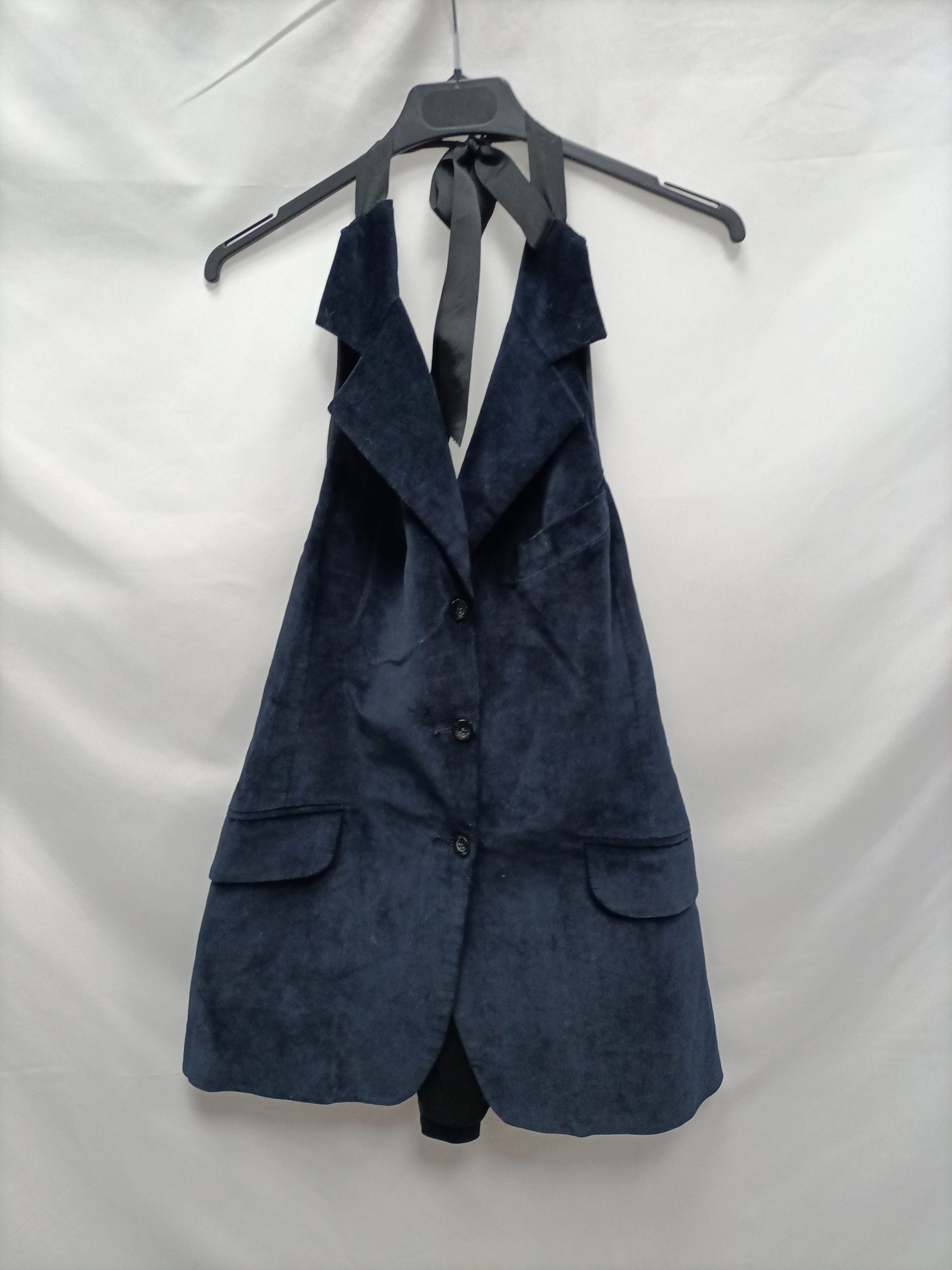 DENNY ROSE. Chaleco azul terciopelo T.s