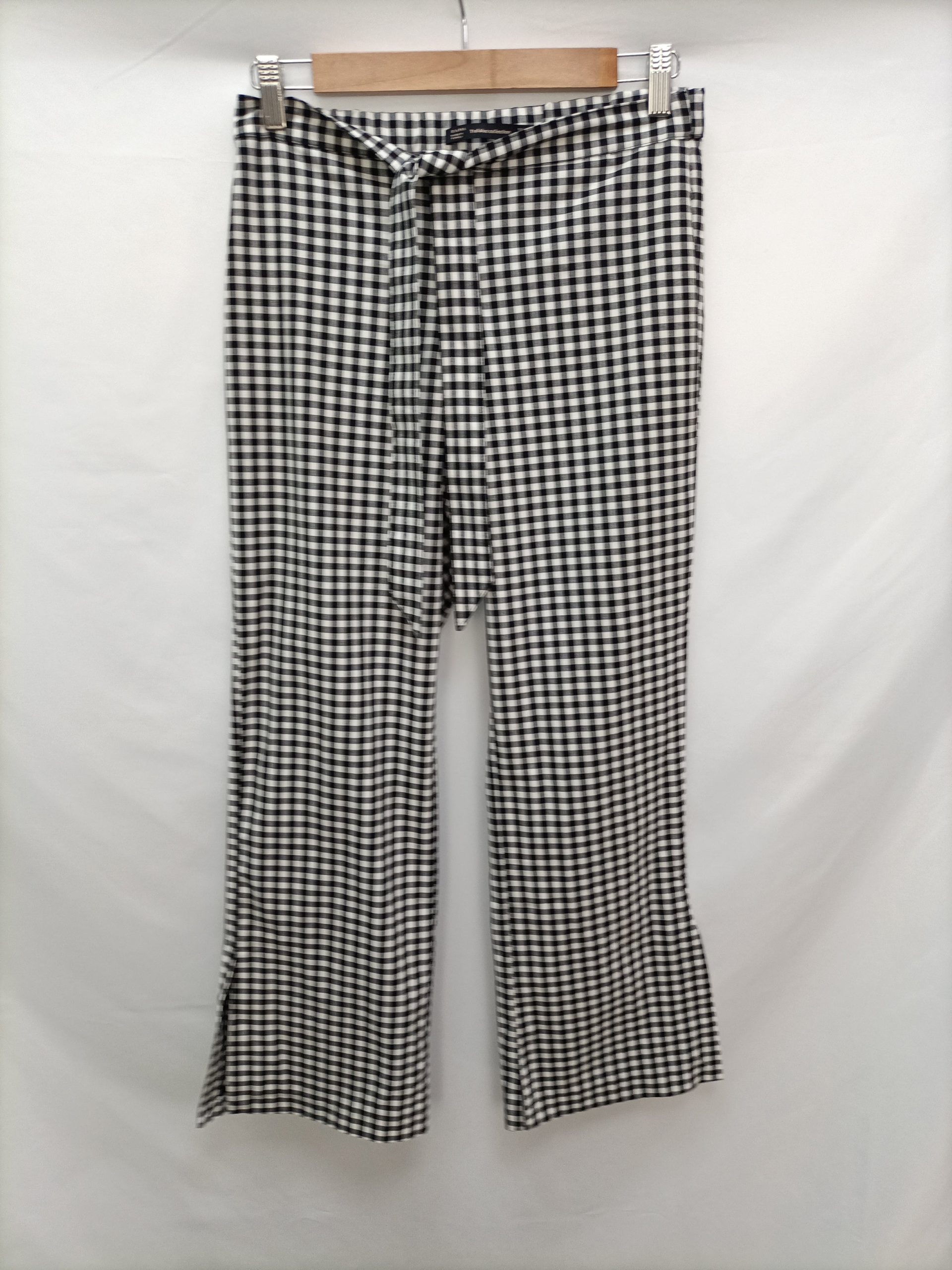 ZARA. Pantalón recto cuadros T.m