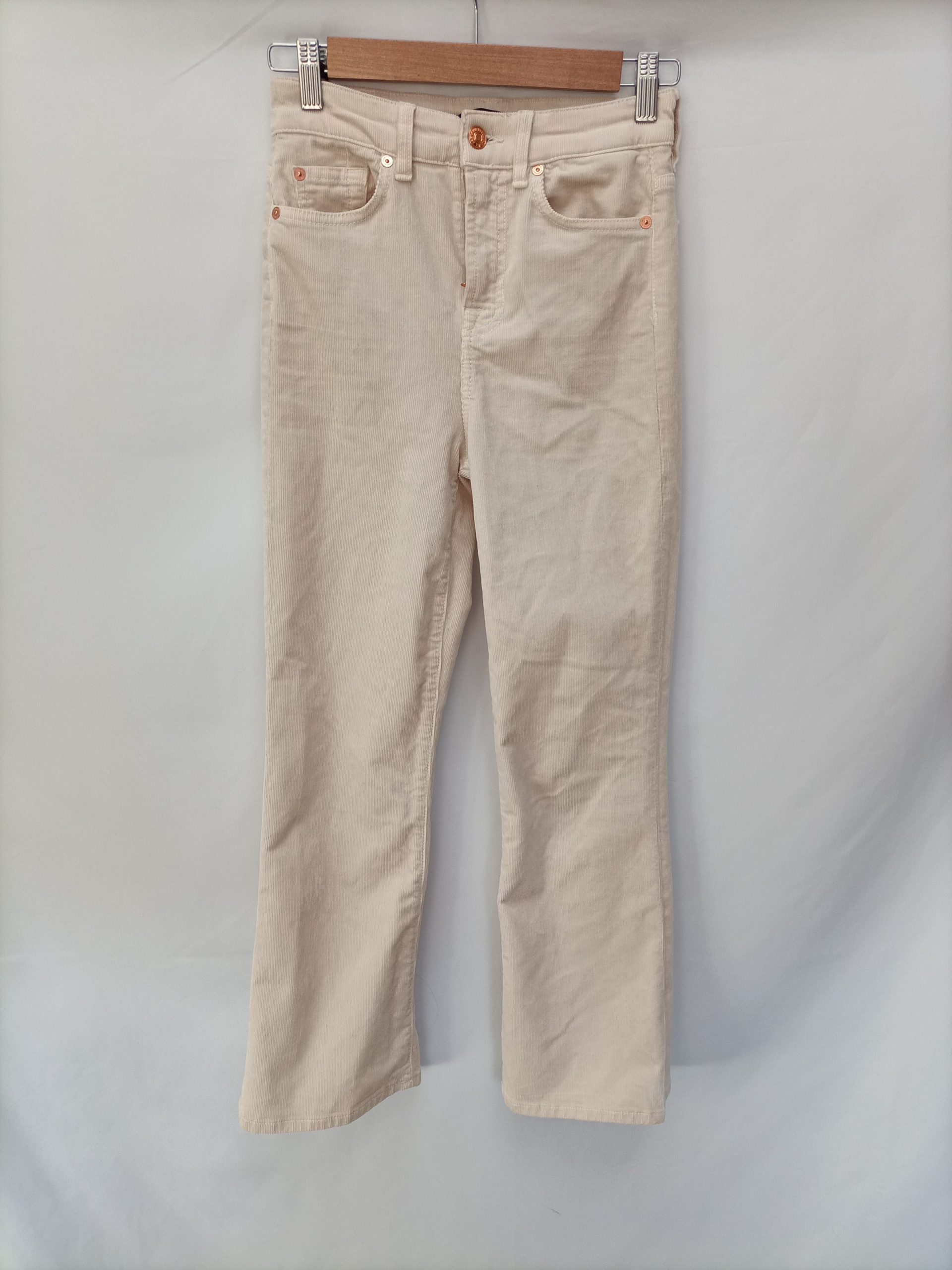 7 FOR ALL MANKIND. Pantalones beiges micropana T.34/36