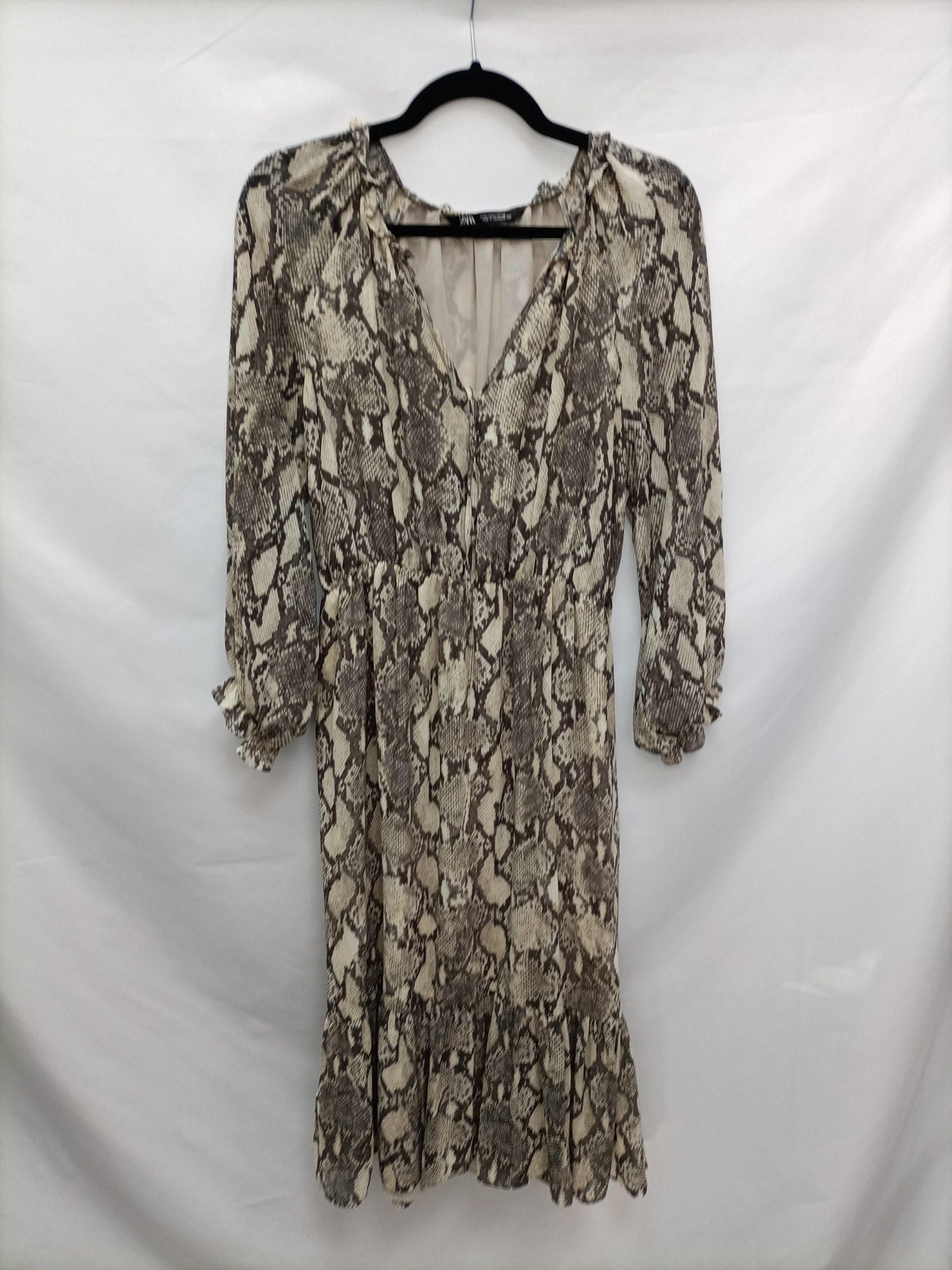 ZARA. Vestido midi animal print T.m
