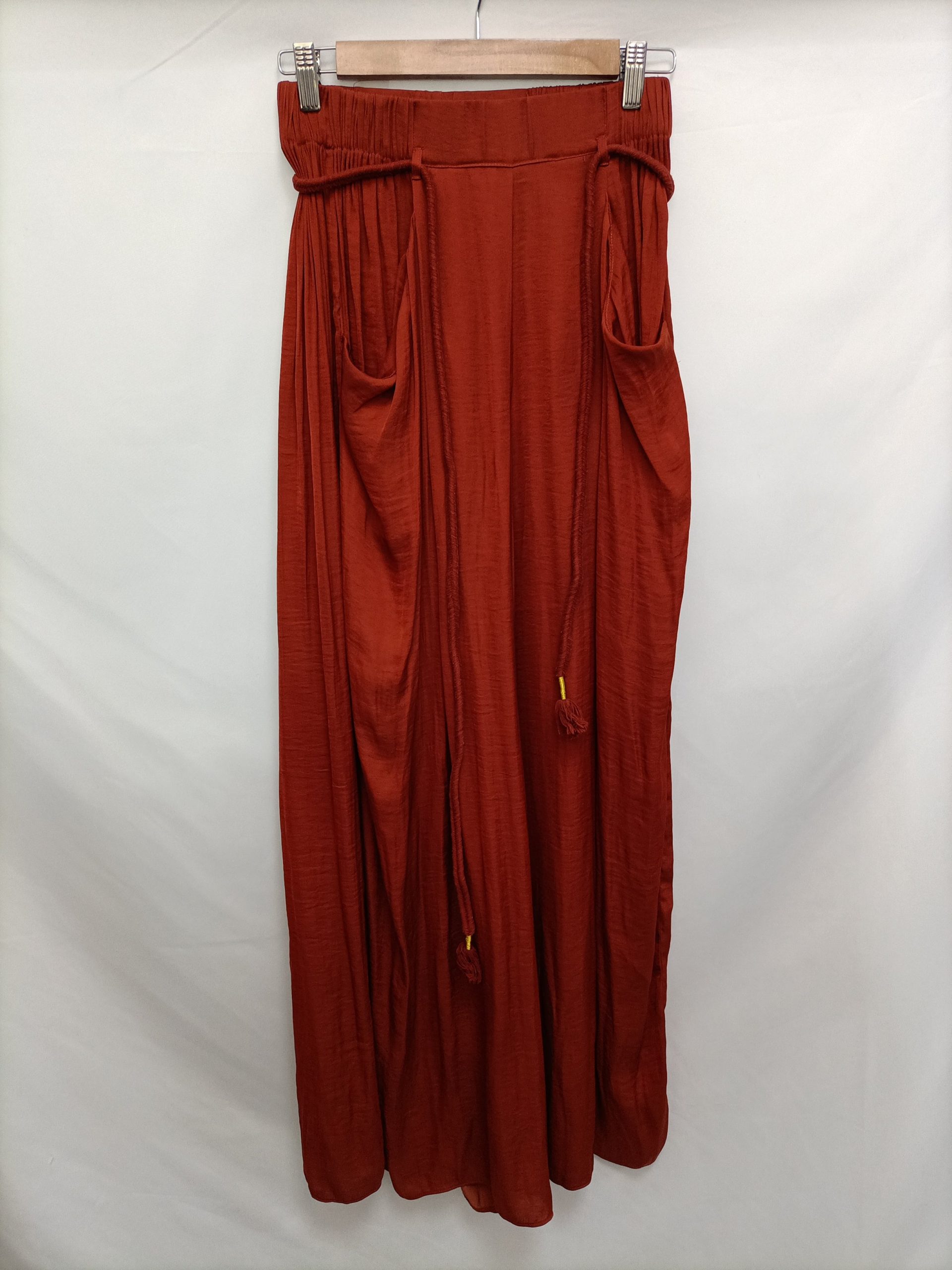 ZARA. Pantalón Palazzo teja T.xs