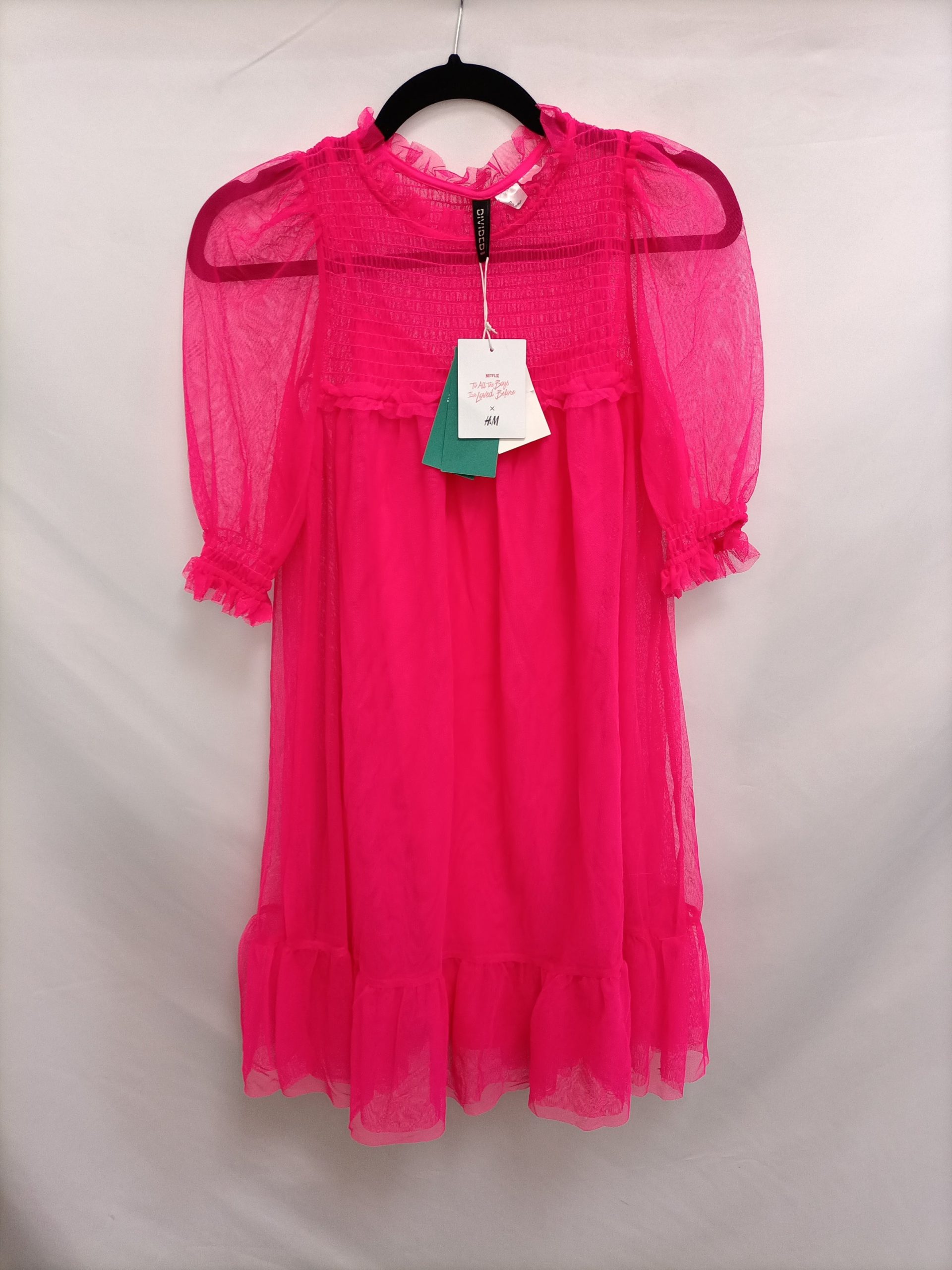 H&M. Vestido corto rosa T.xs