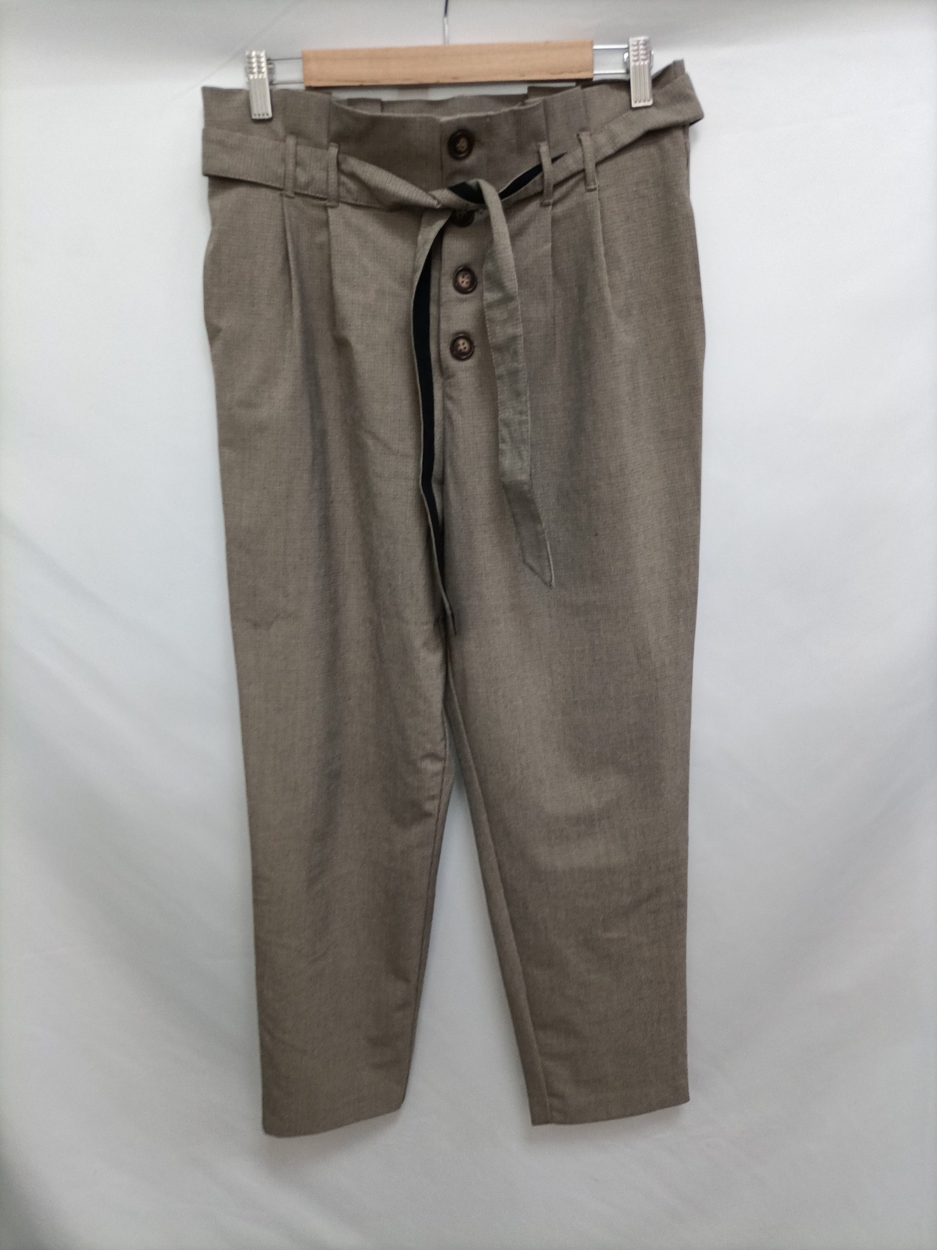 Paula.ZARA. Pantalón fluido pata de gallo T.m