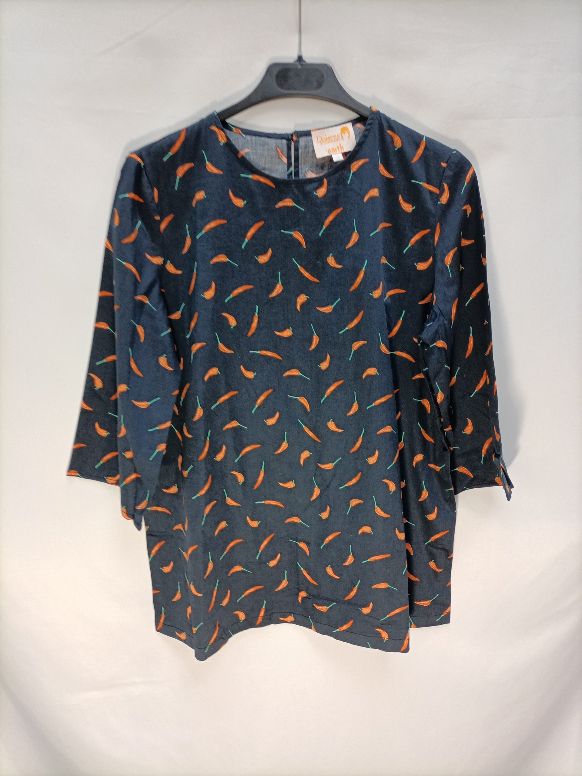 DOLORES PROMESAS. Blusa azul chilis T.40