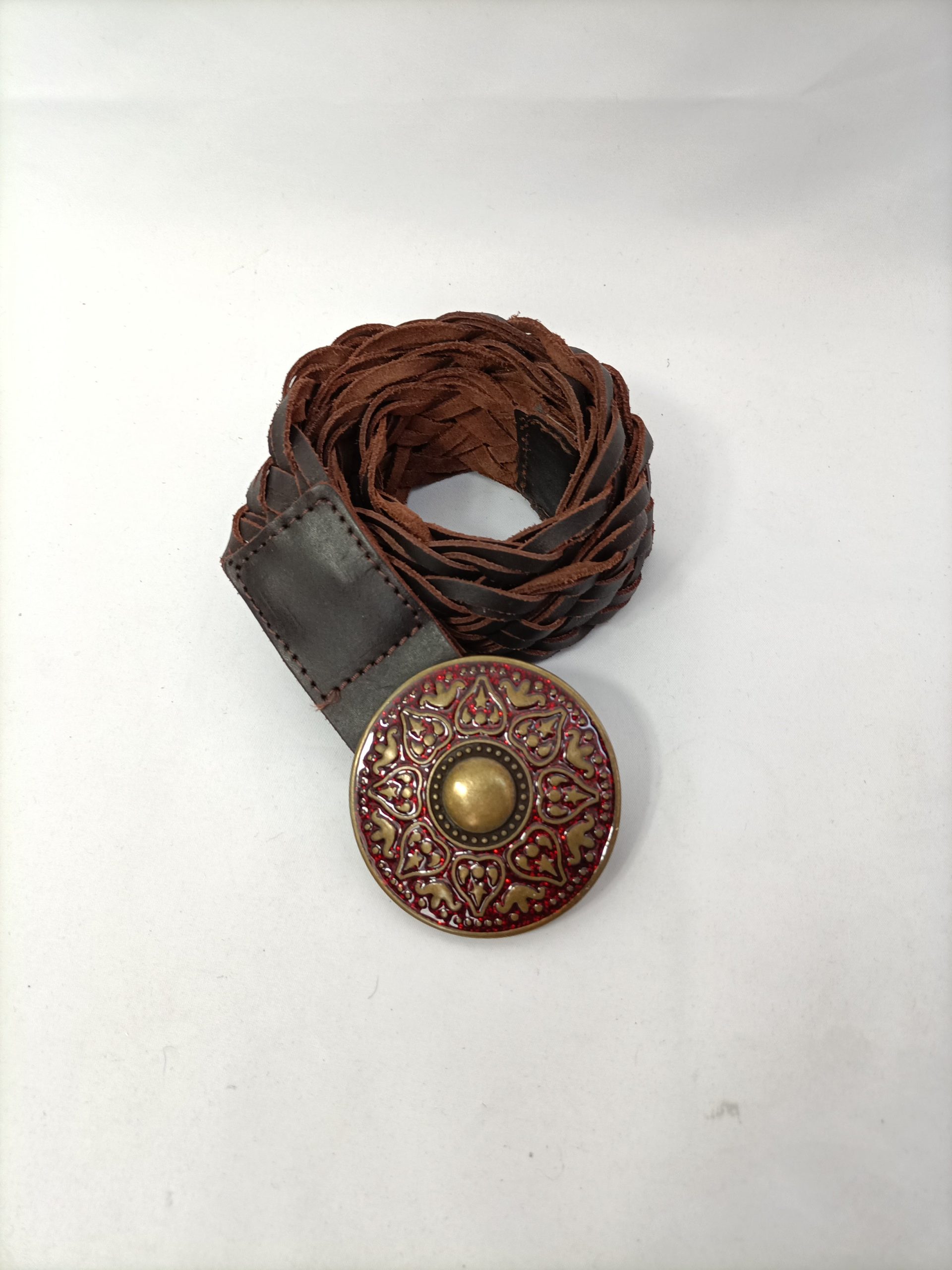 MASSIMO DUTTI. Cinturón trenzado piel T.80