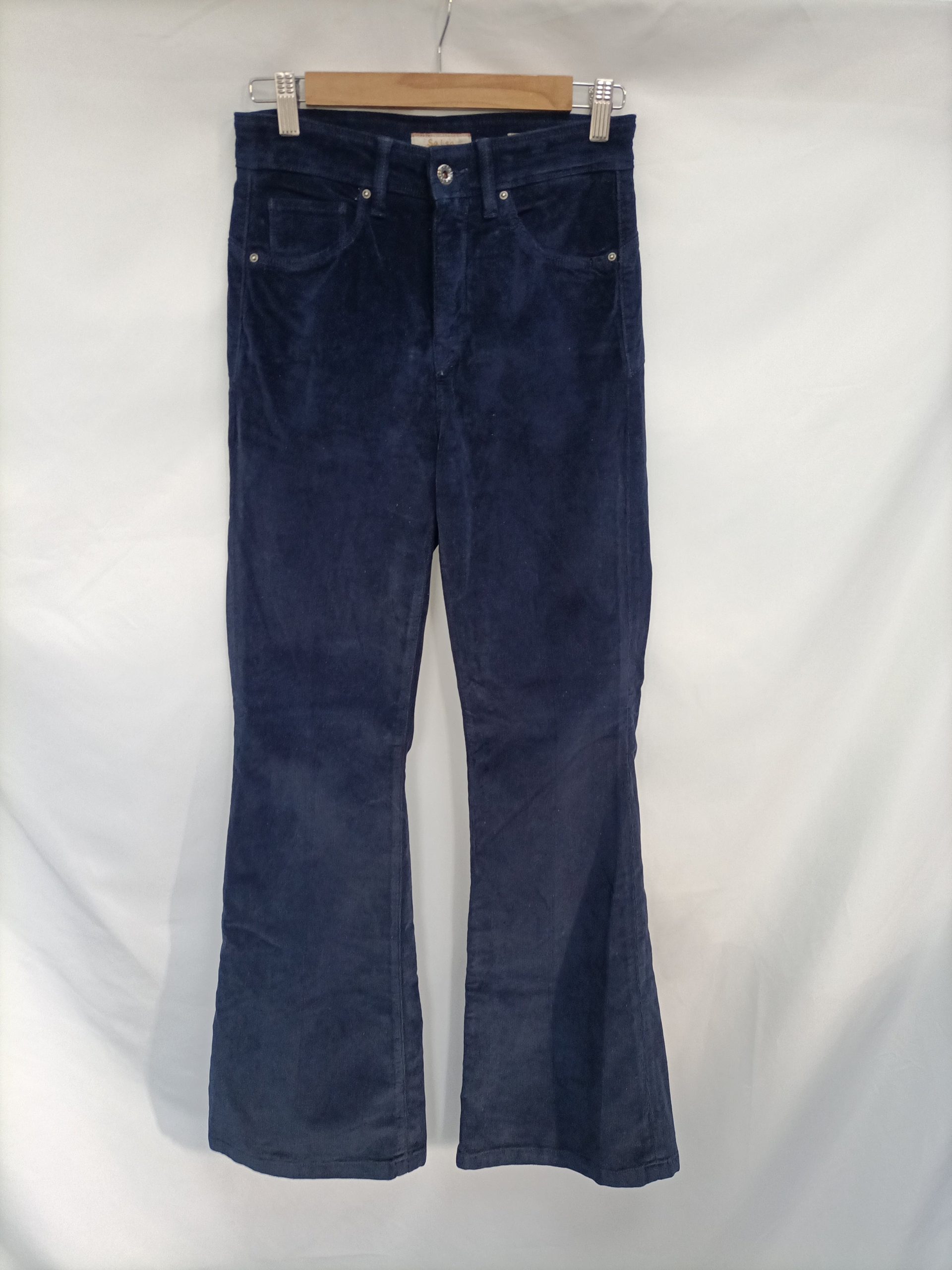 SALSA. Pantalón pana azul T.37 (36)