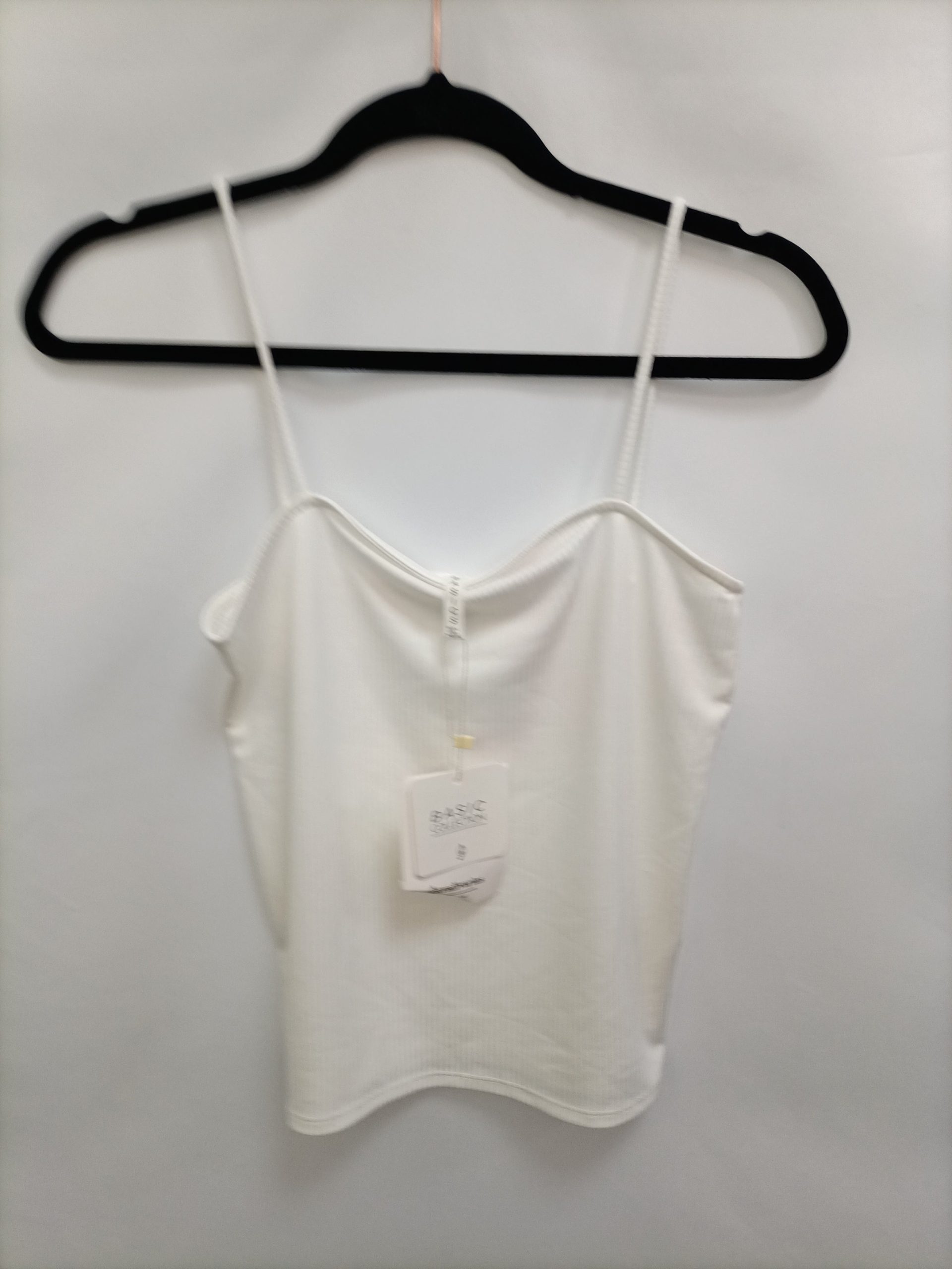 STRADIVARIUS. Top blanco canalé T.l
