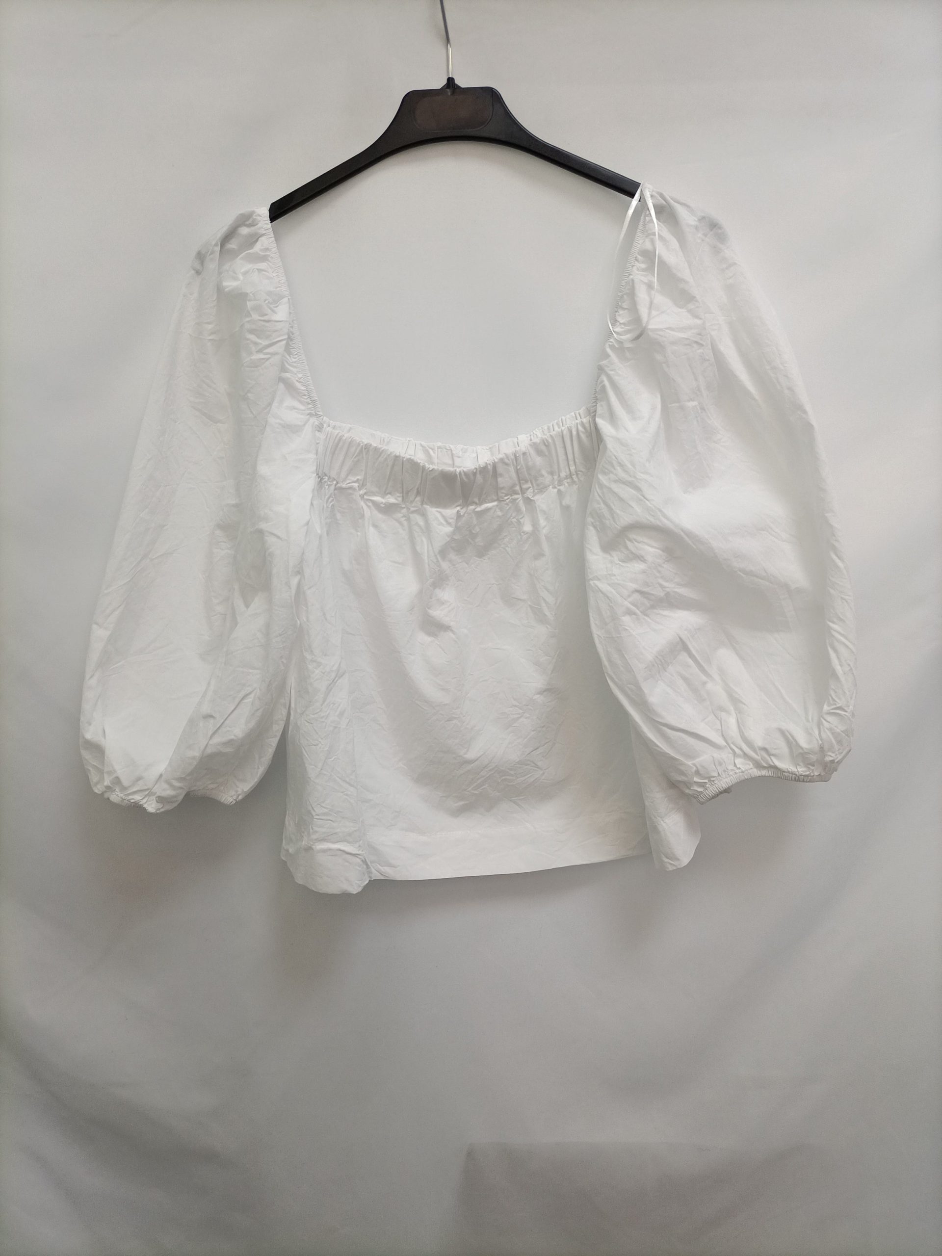 MANGO. Top blanco mangas T.m