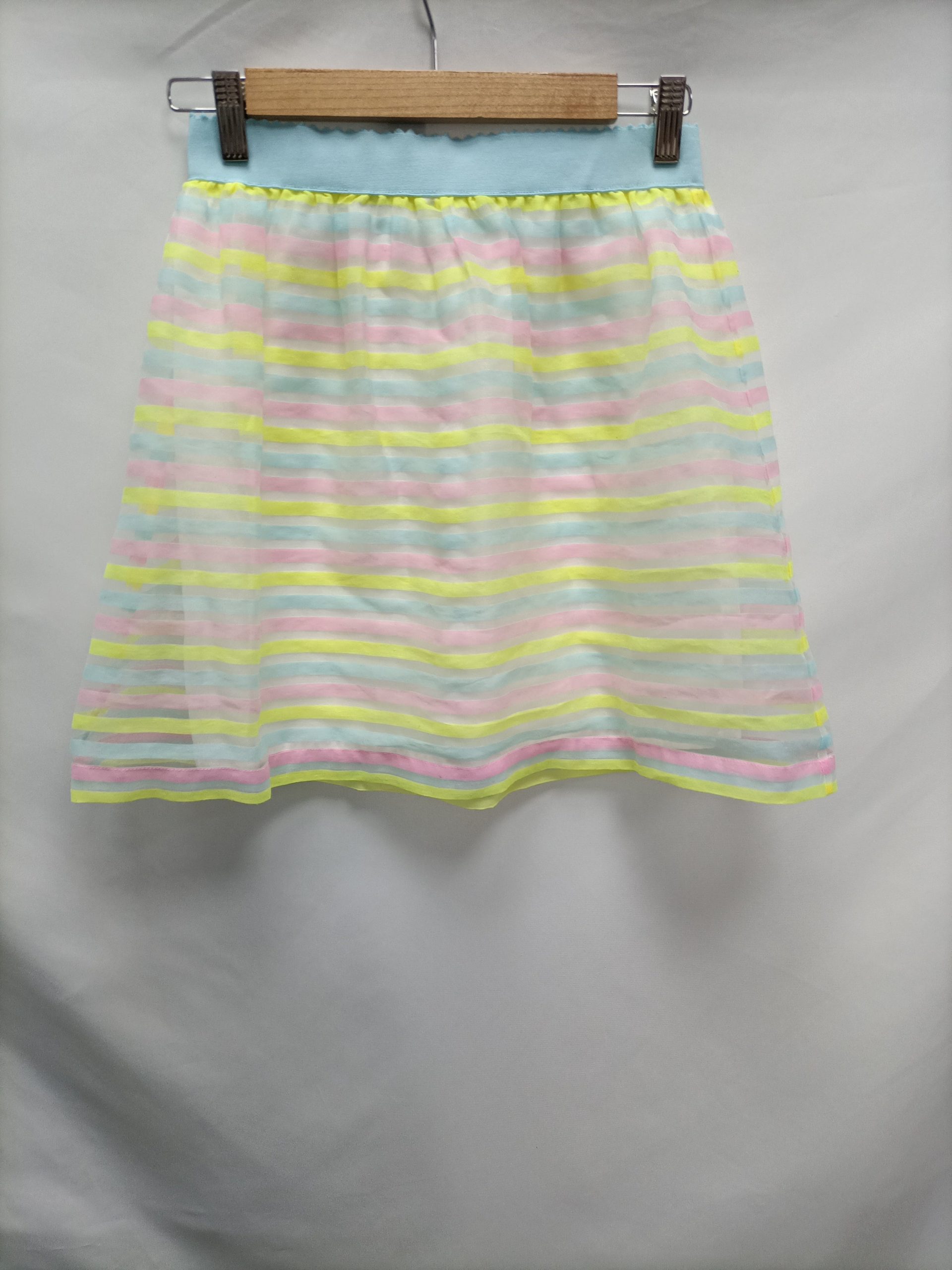 BLANCO. Falda corta de tull rayas T.34