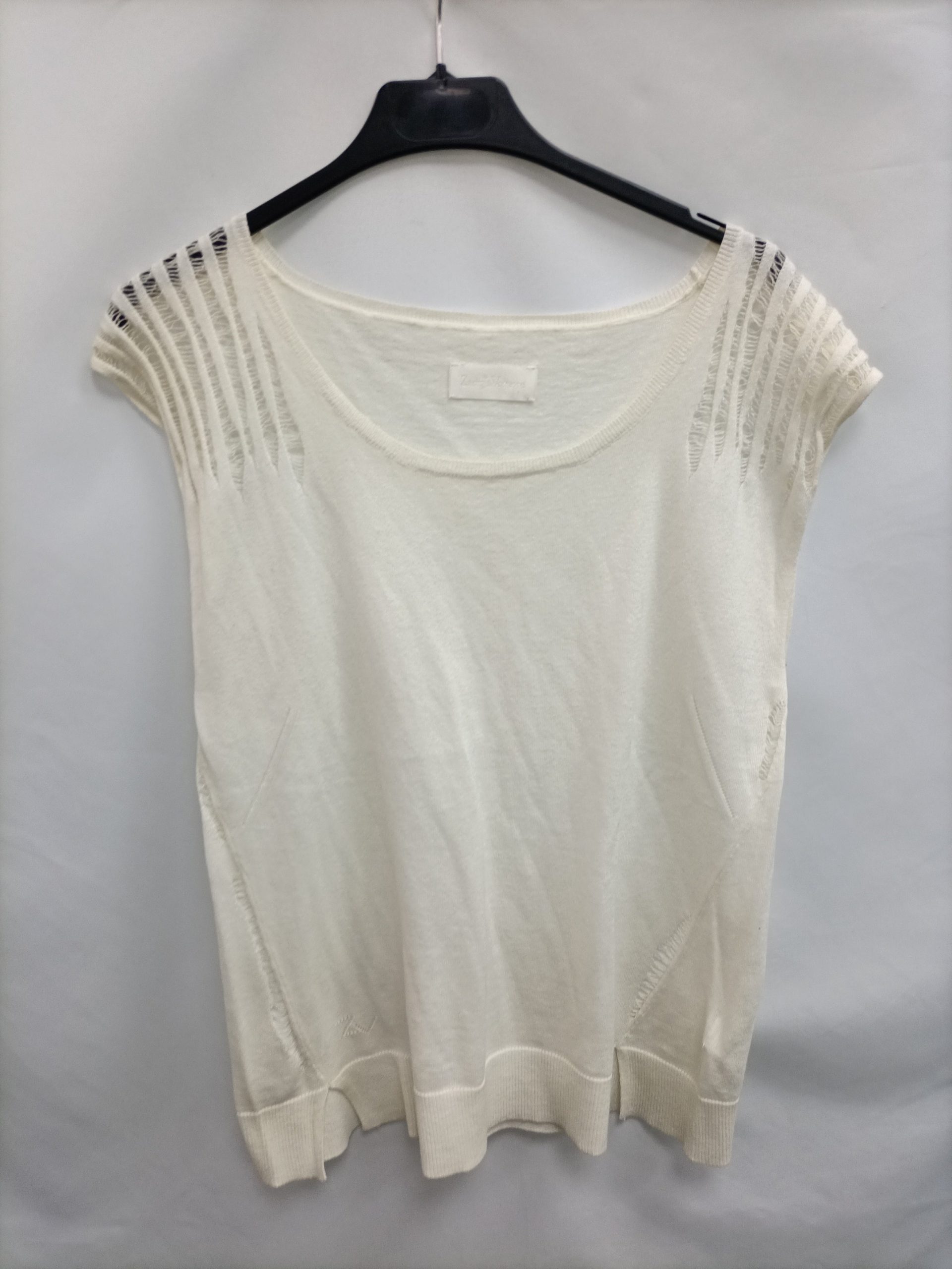 ZADIG& VOLTAIRE.  Chaleco beige rotos T.s