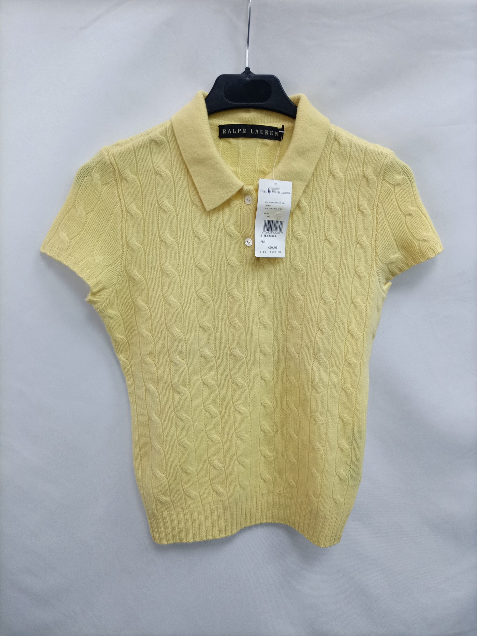 RALPH LAUREN. Polo amarillo punto  T.s