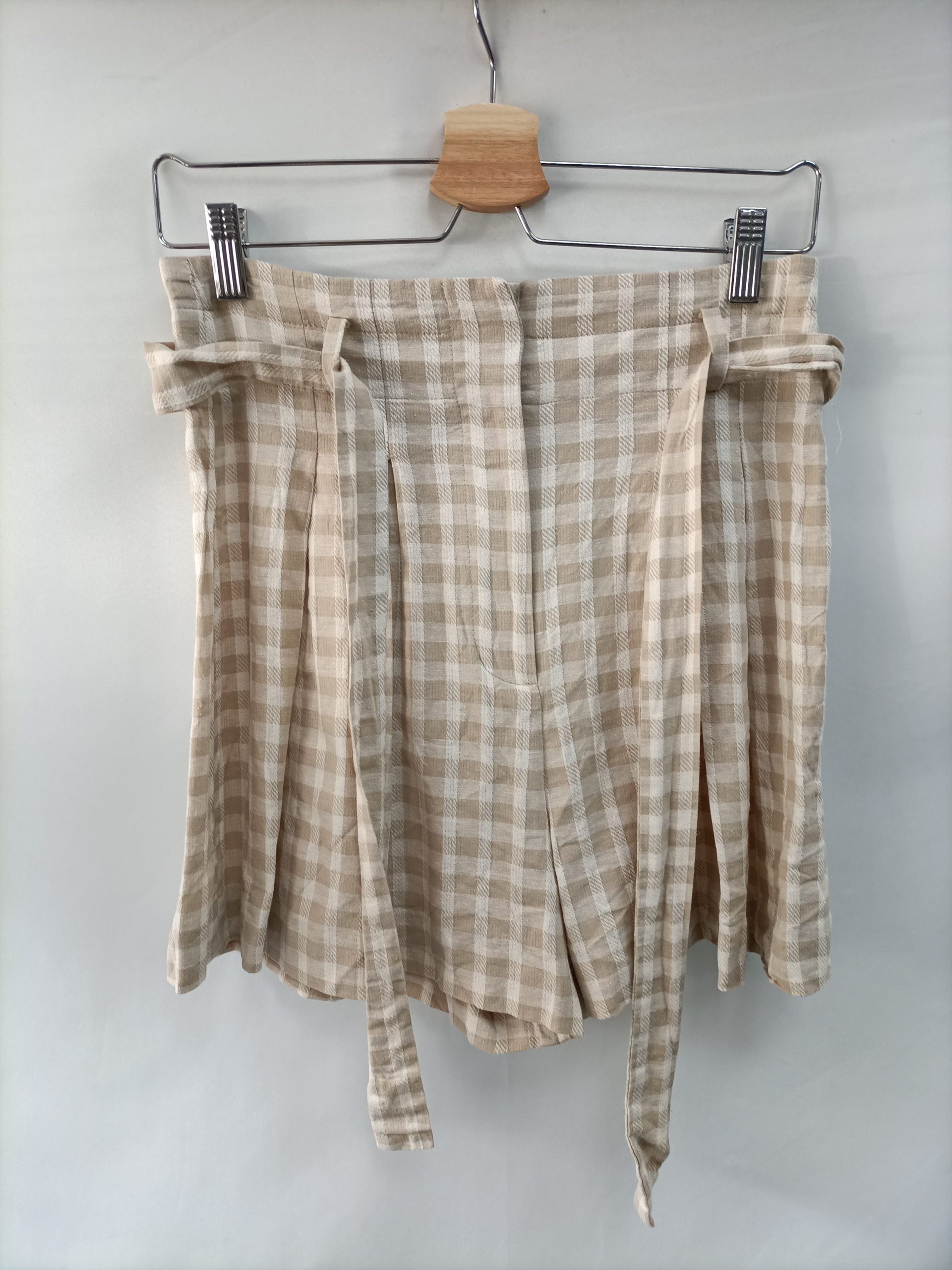 ZARA. Pantalón corto cuadros T.m