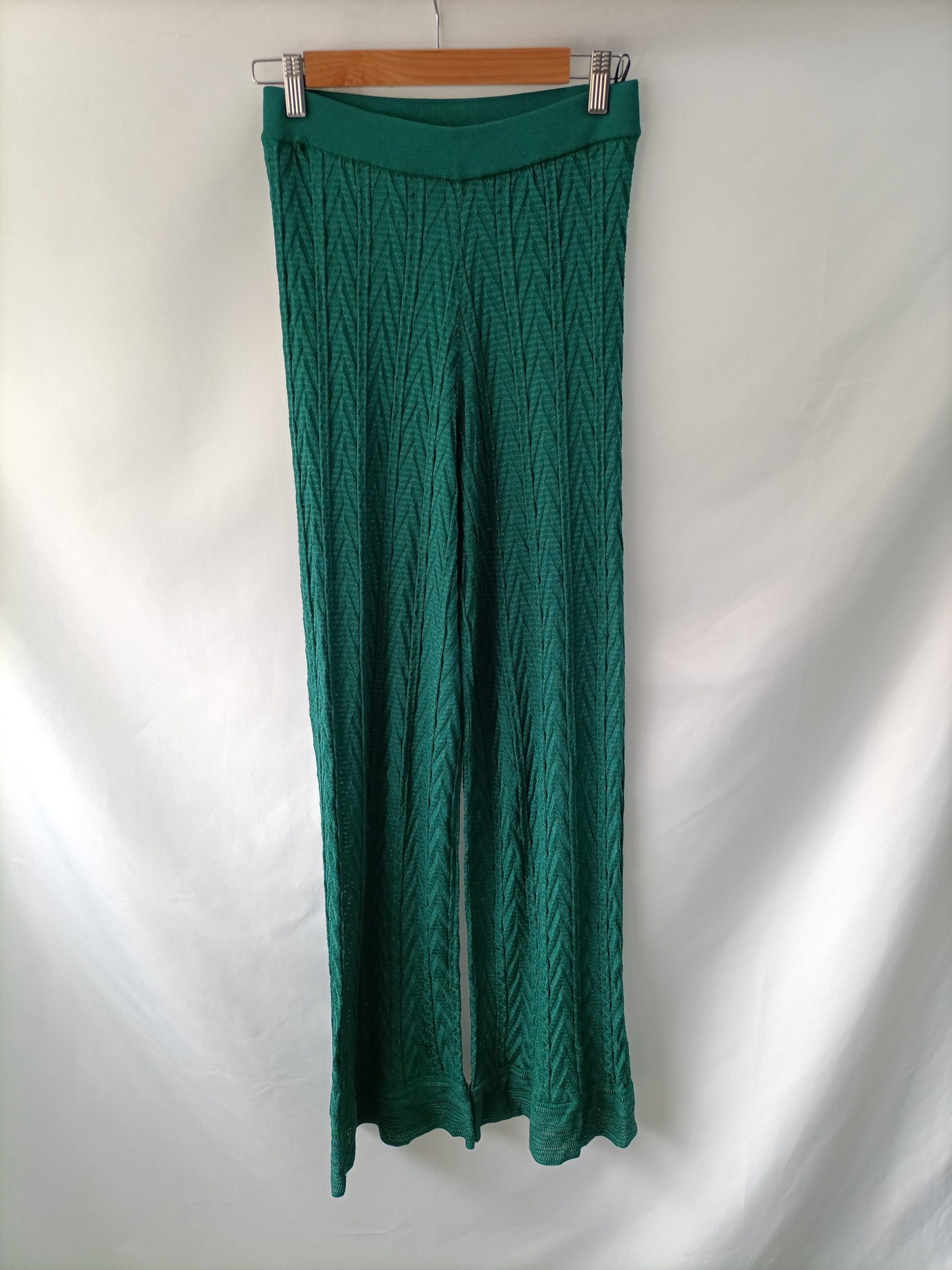 MISONI. Pantalón punto verde T.m