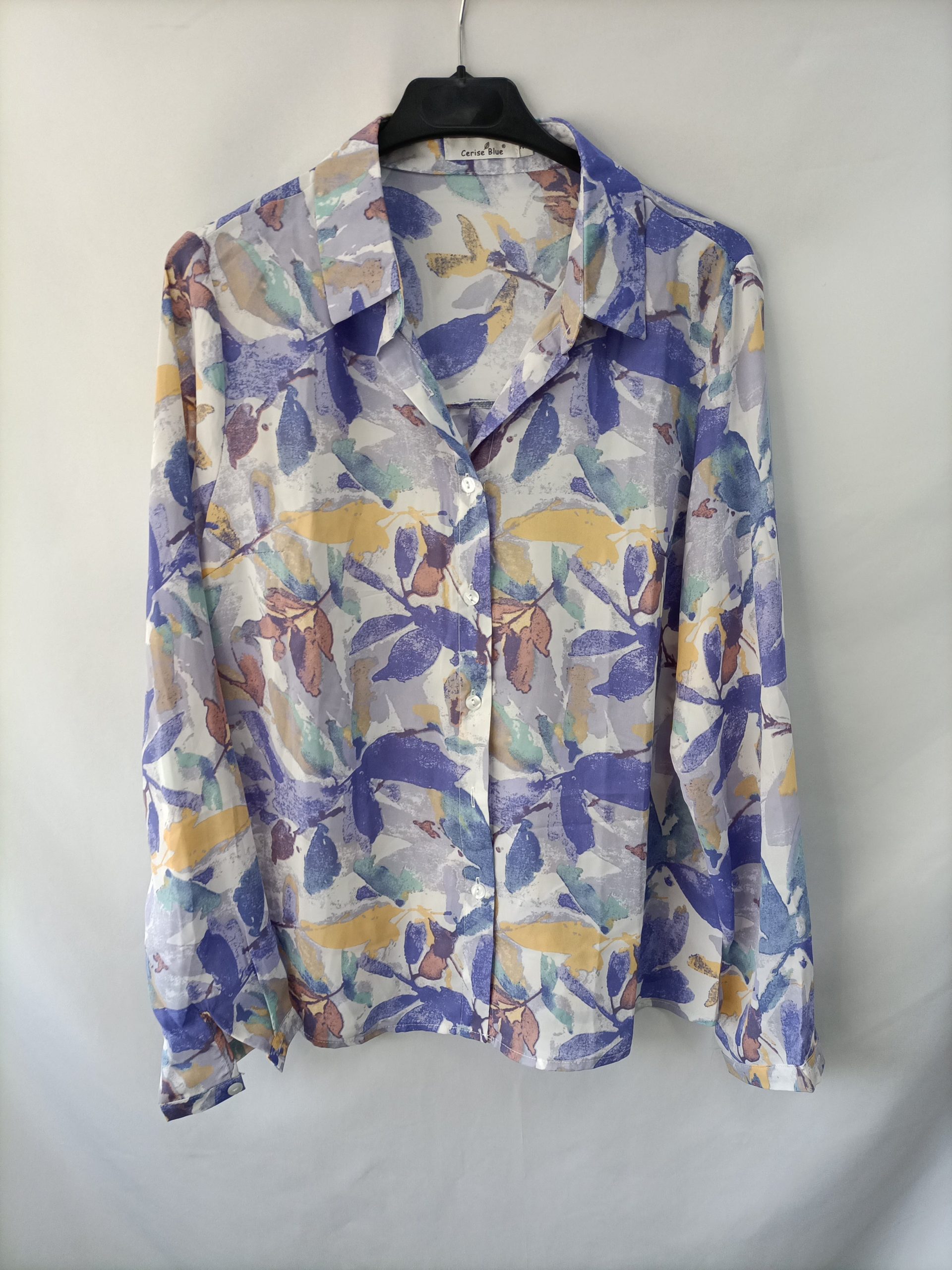CERISE BLUE. Blusa fluida estampada T.m