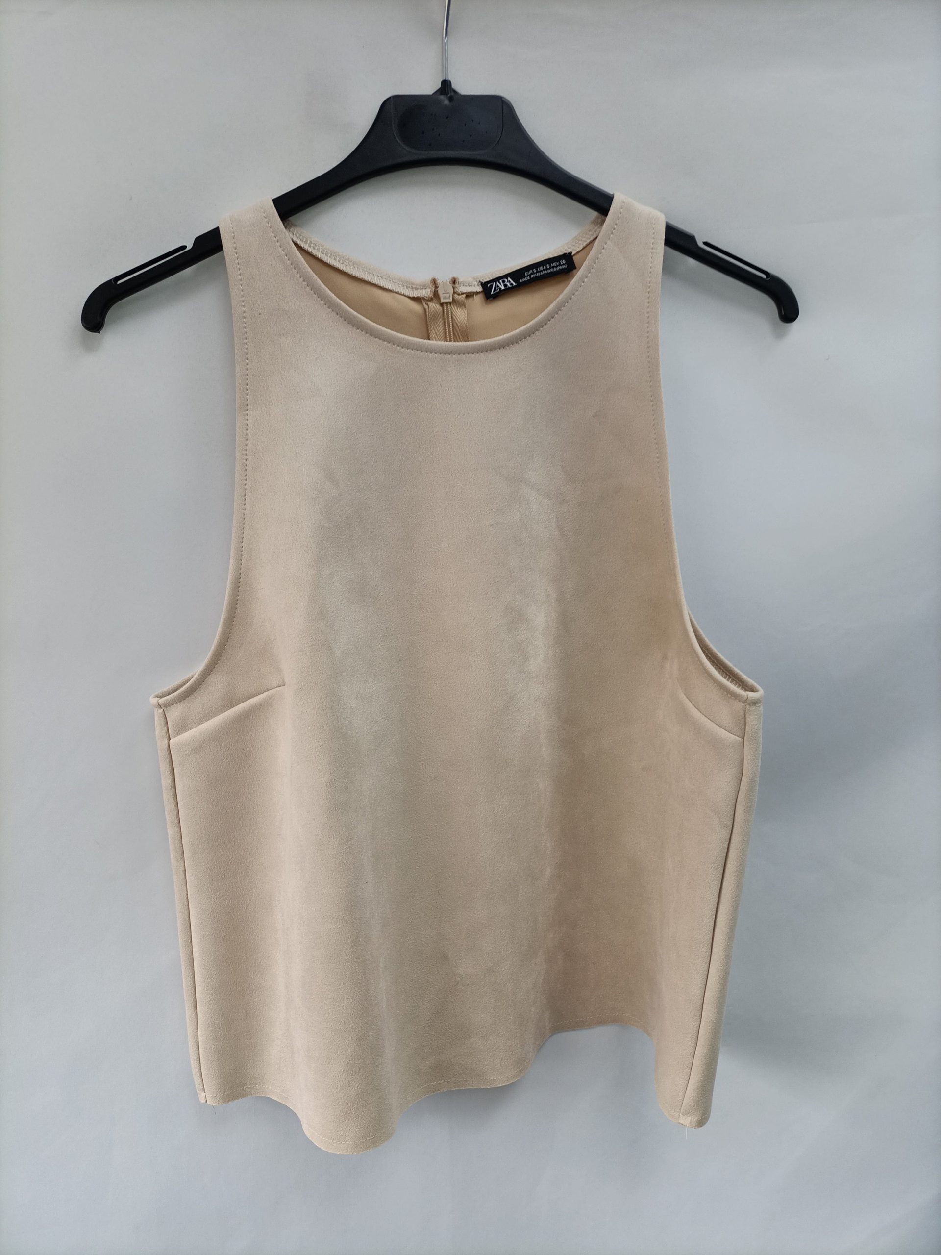 ZARA. Top antelina beige T.s