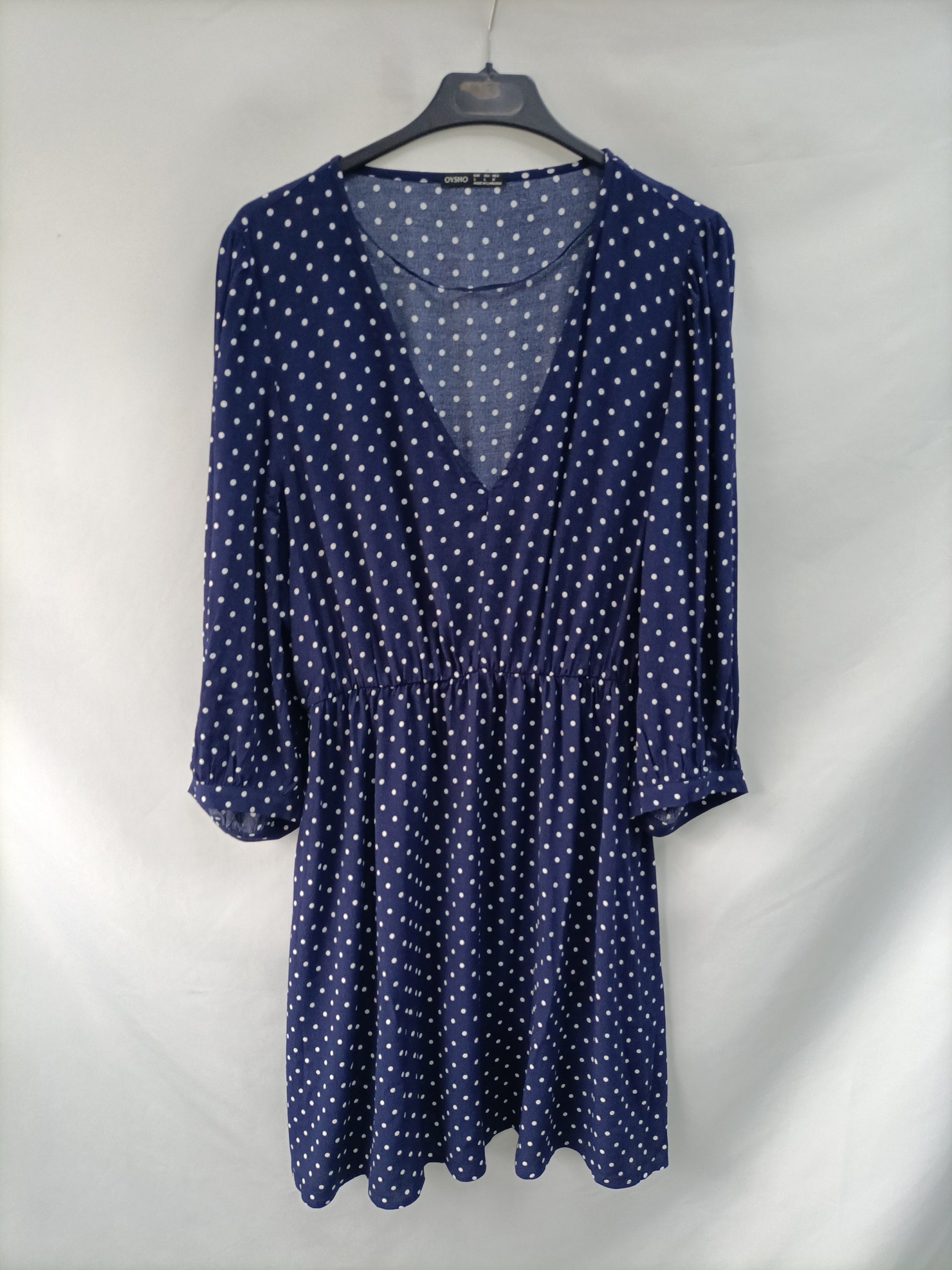 OYSHO. Vestido azul Lunares T.l