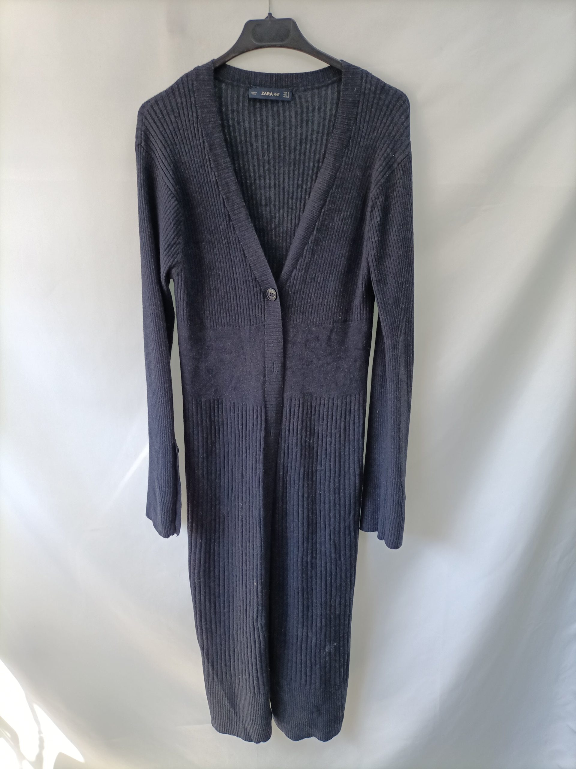 ZARA. Cardigan azul marino canale T.s