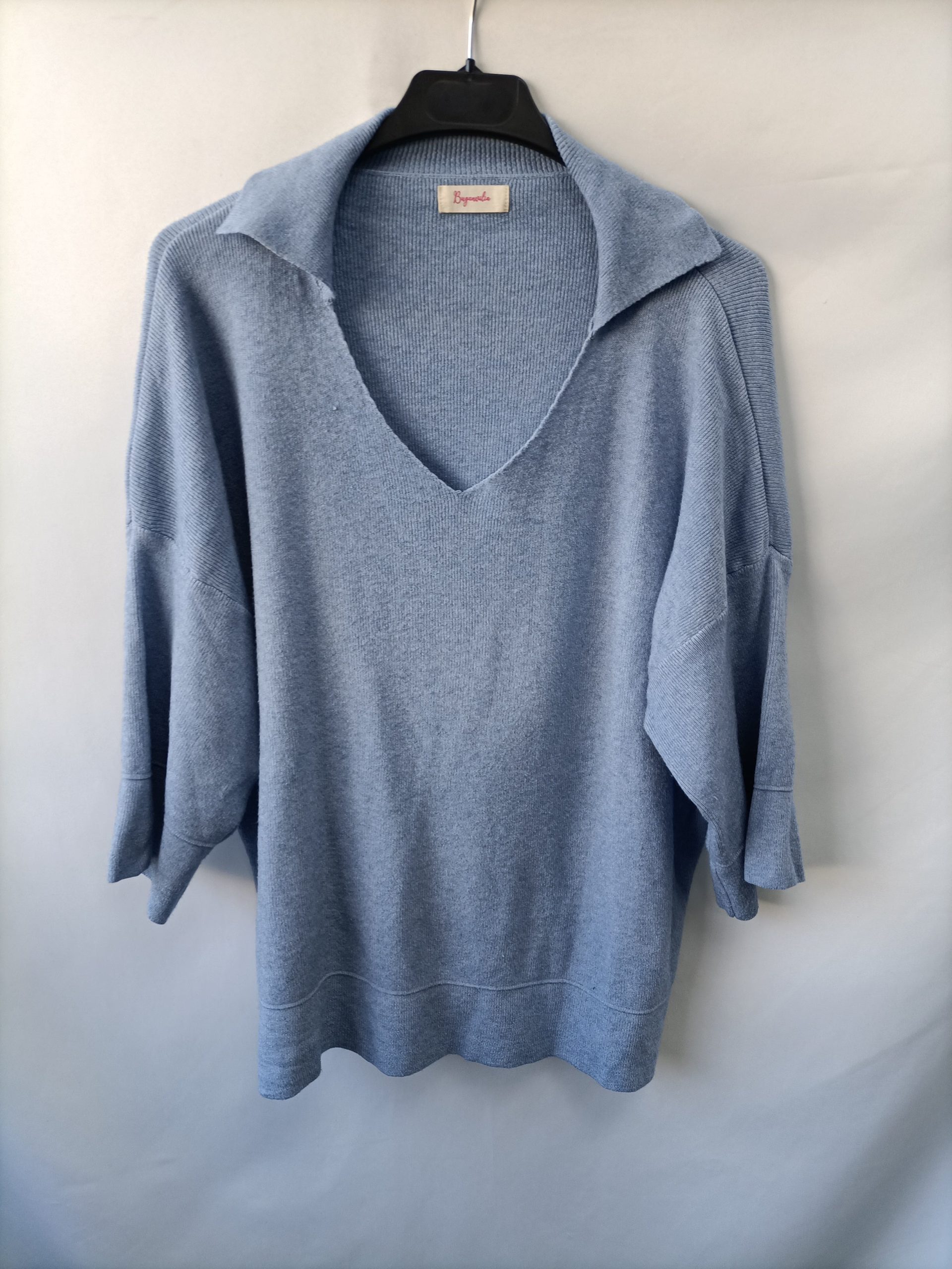 BUGANVILIA. Jersey azul polero T.u(m)