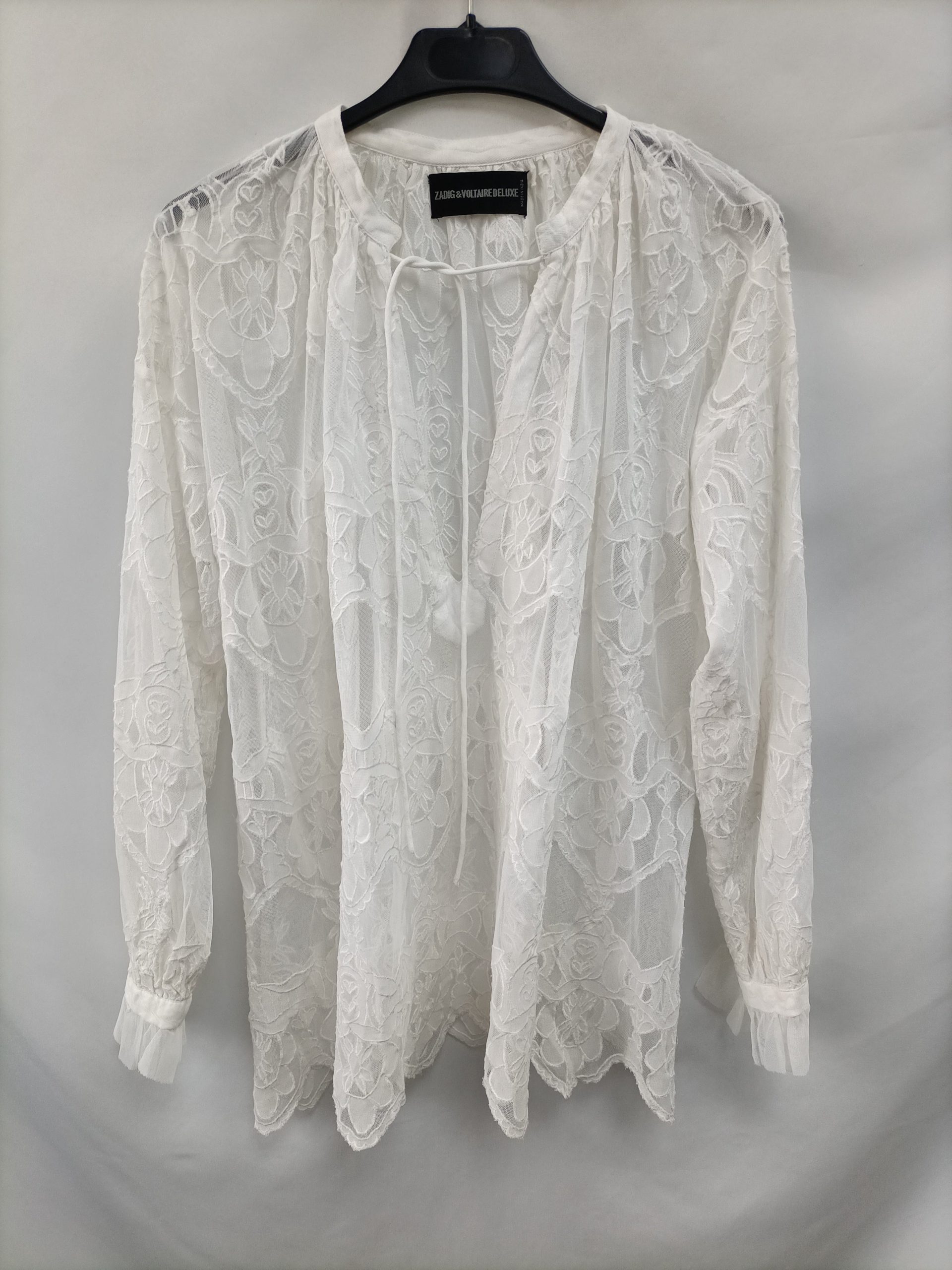 ZADIG& VOLTAIRE. Blusa blanca bordada T.u(m)