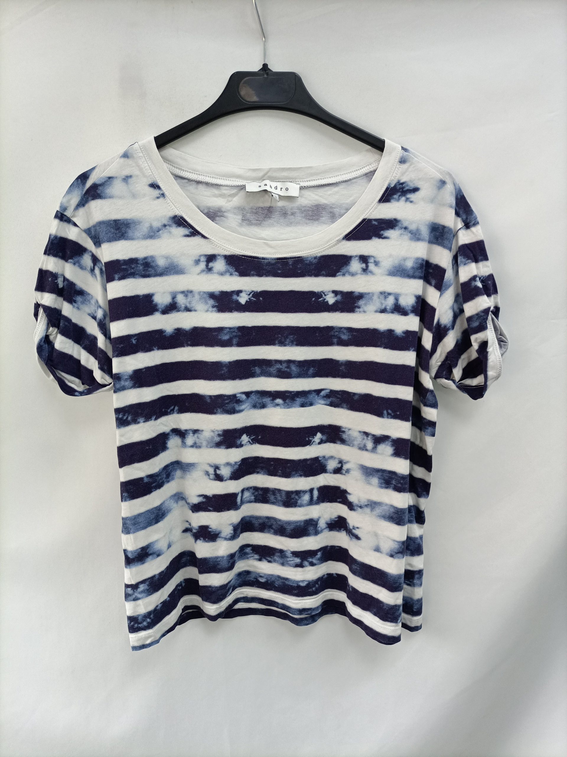 SANDRO. Camiseta rayas tie dye  T.1(s)