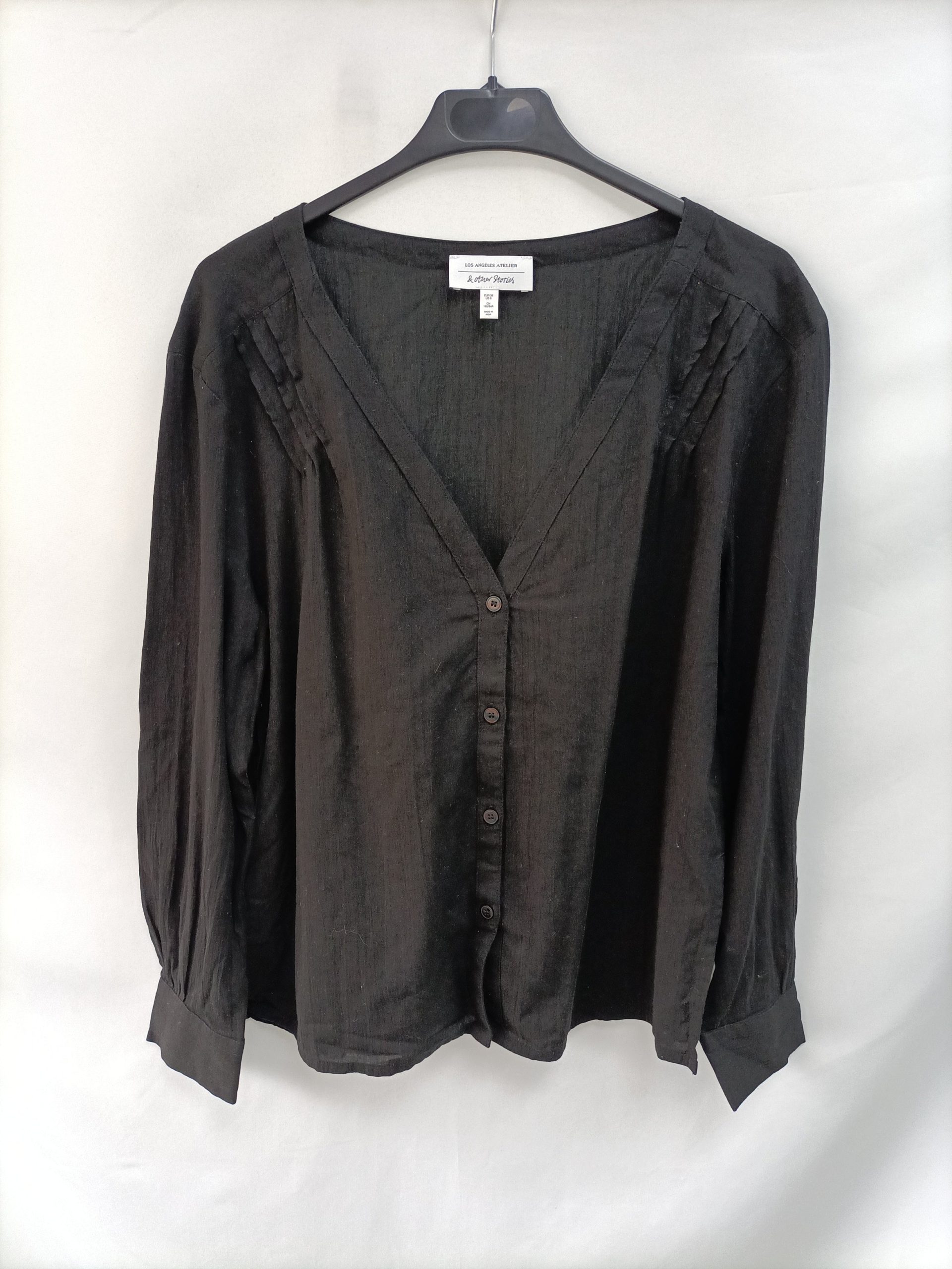 &OTHER STOREIS. Blusa negra algodón T.36