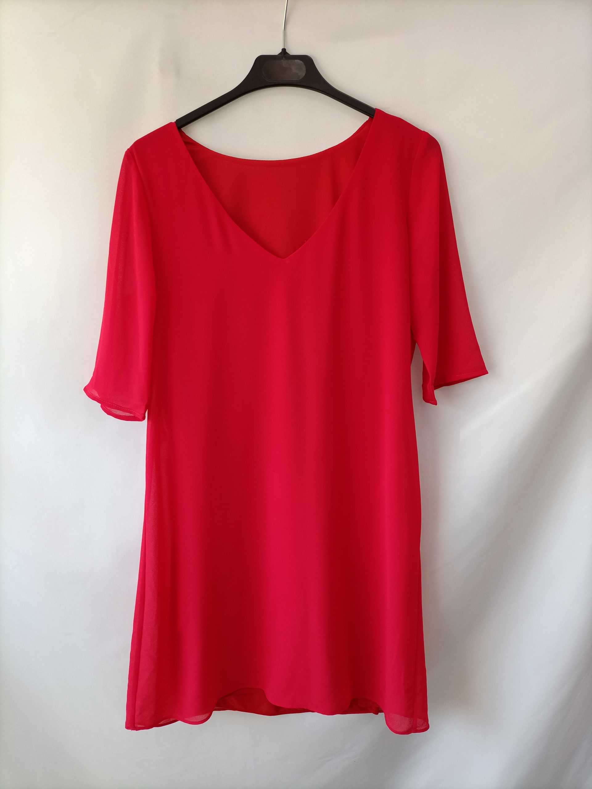 BIMANI. Vestido rojo fluido T.m