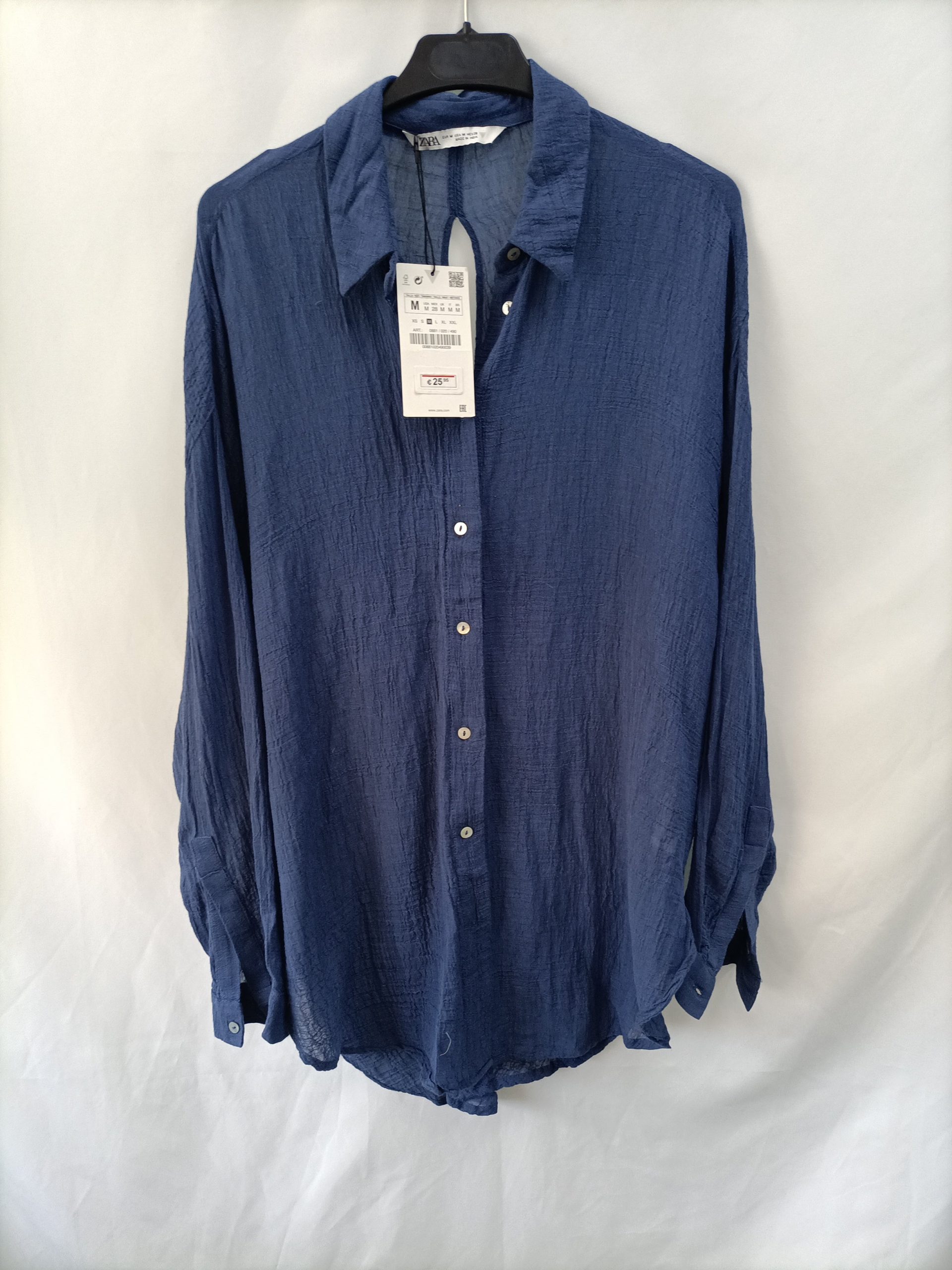 ZARA. Blus azul nudo T.m