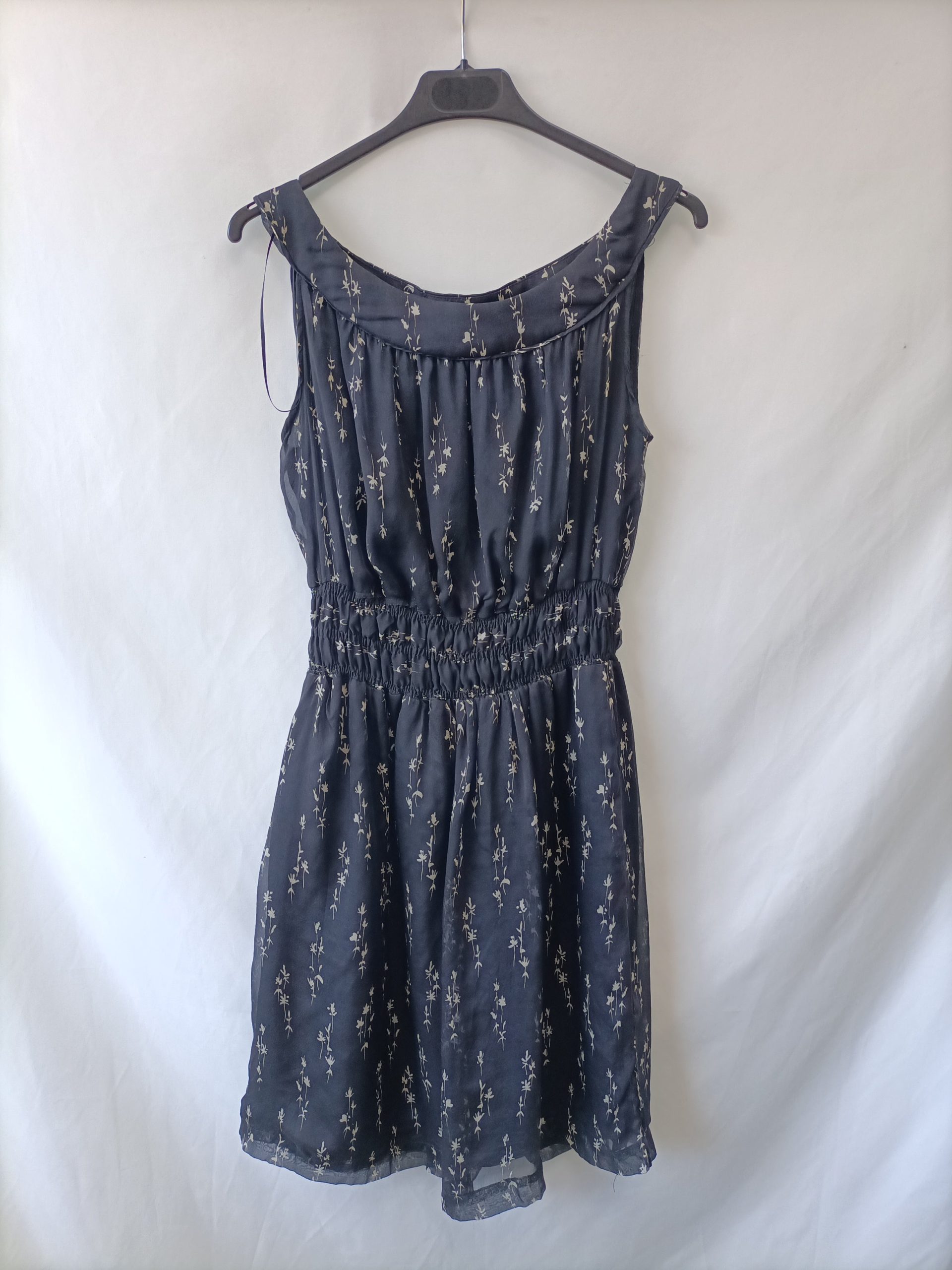 ZARA. Vestido azul flores T.xs