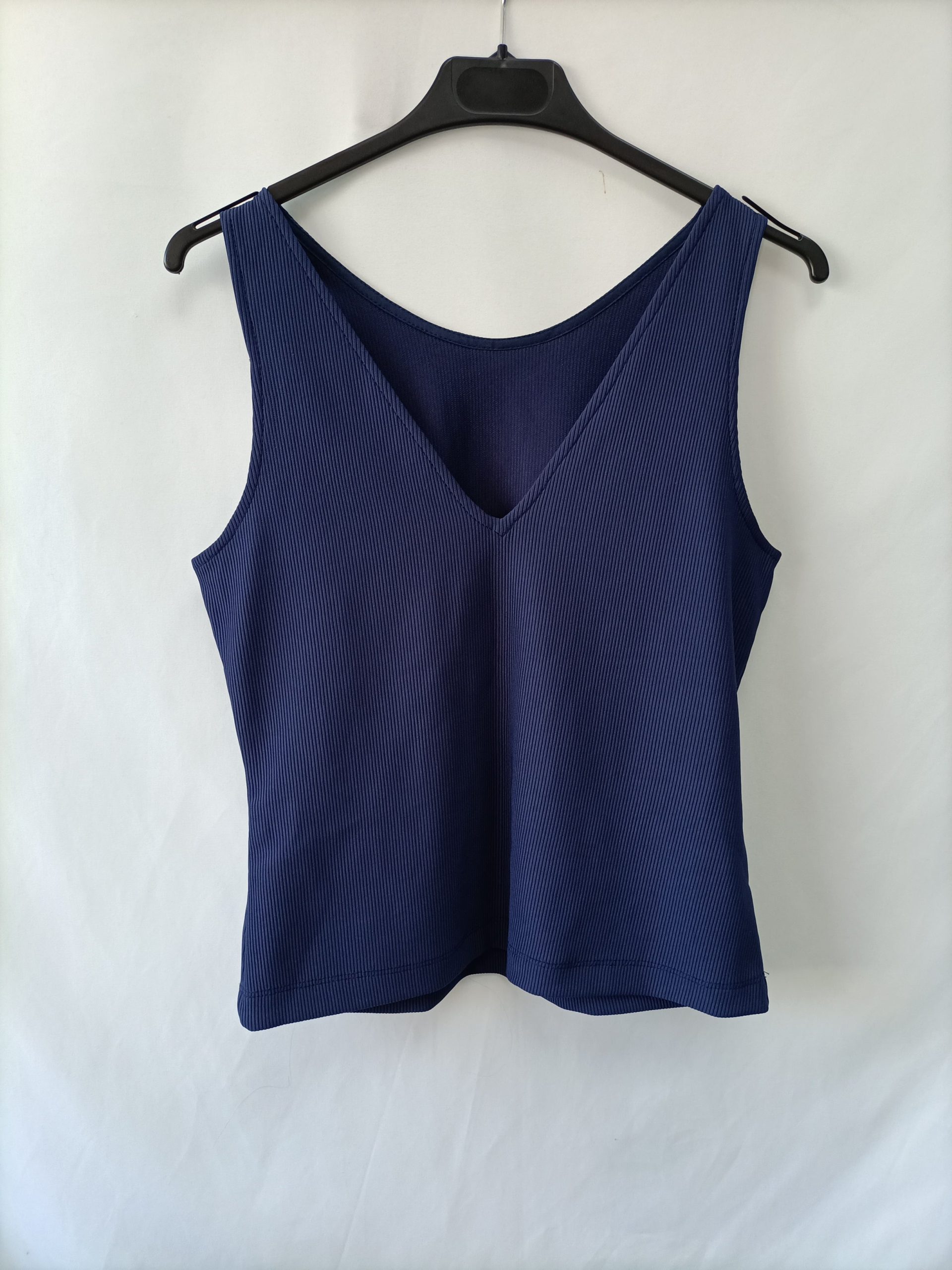 BIMANI. Top azul canalé. T.m