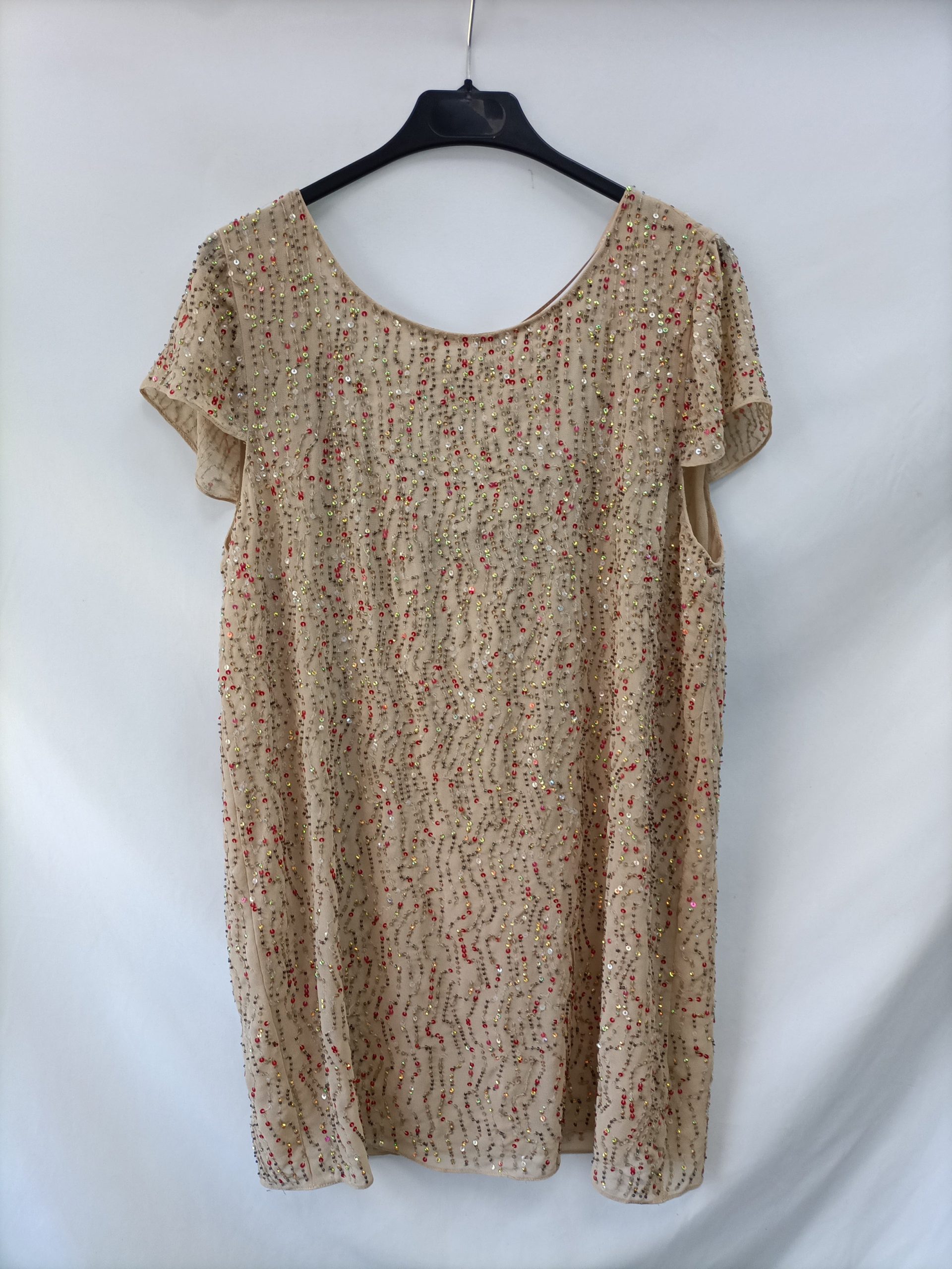 ZARA. Vestido corto lentejuelas T.l