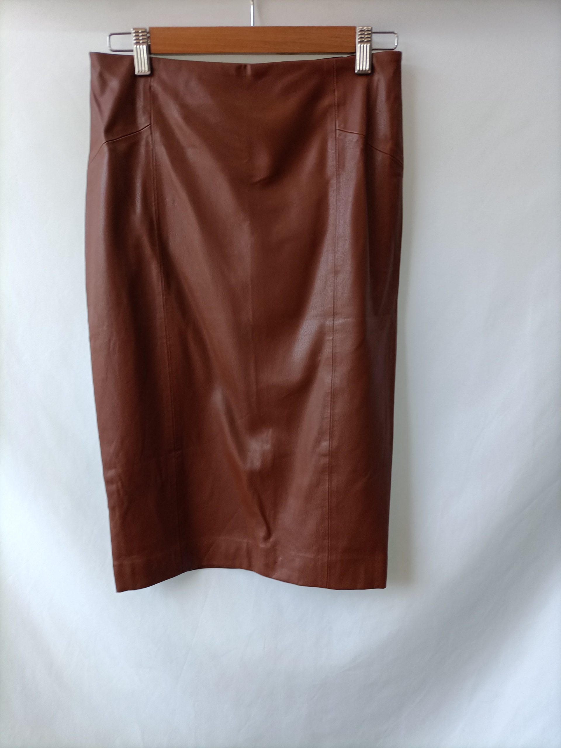 ZARA. Falda midi camel T. s