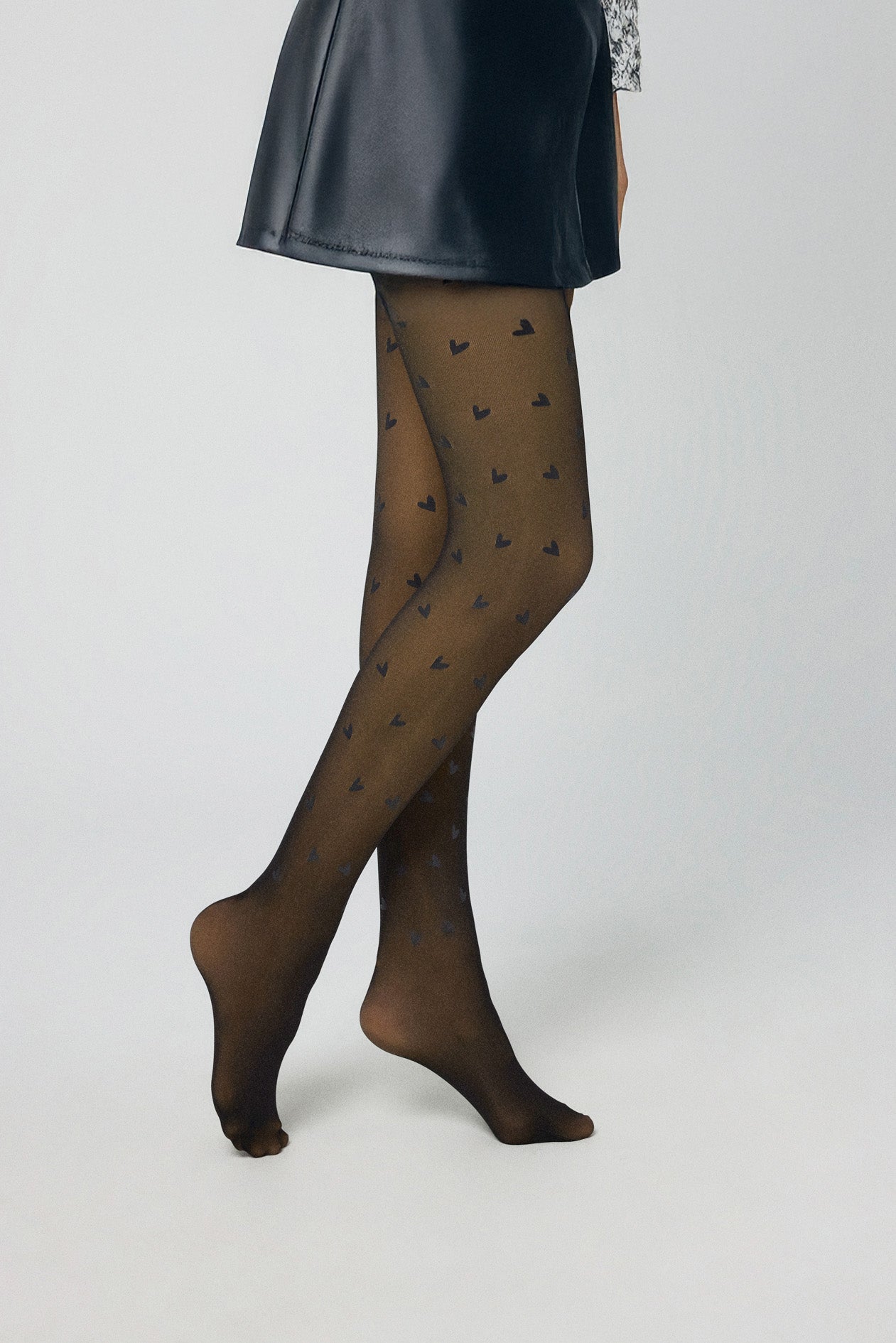 Panty térmico efecto velado 160 den corazones